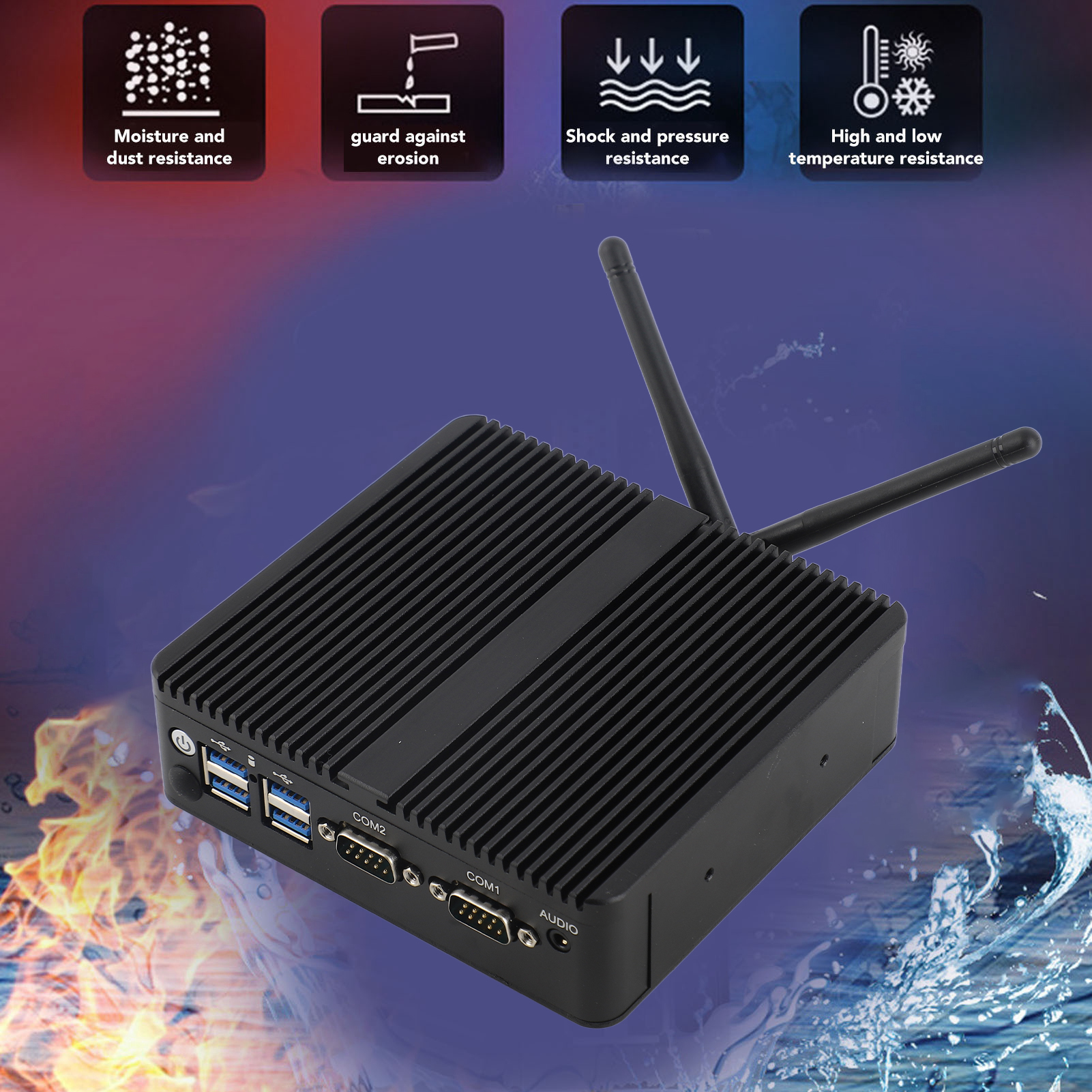 Mini PC CPU J4125 DDR4 8G Fanless Industrial PC With Dual Gigabit LAN Ports NEW - Afbeelding 13 van 24