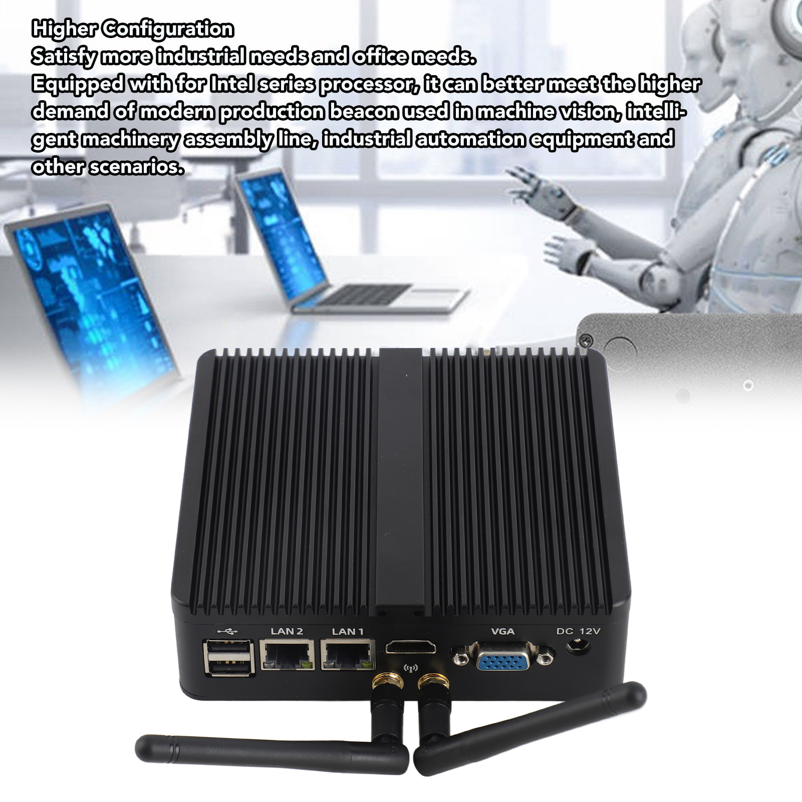 Mini PC CPU J4125 DDR4 8G Fanless Industrial PC With Dual Gigabit LAN Ports NEW - Afbeelding 22 van 24