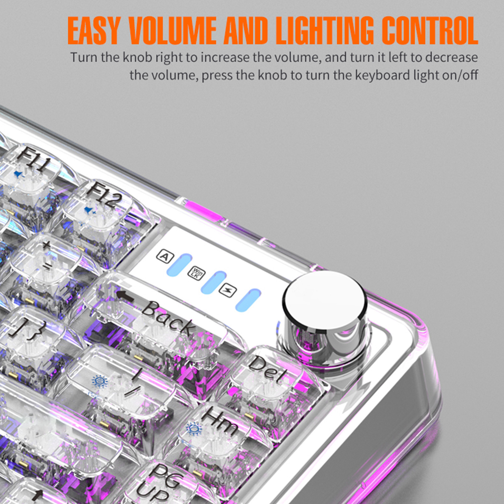 Gasket Mount Mechanical Gaming Keyboard With Transparent Keycaps Hot Swappabl CB - Bild 25 von 30