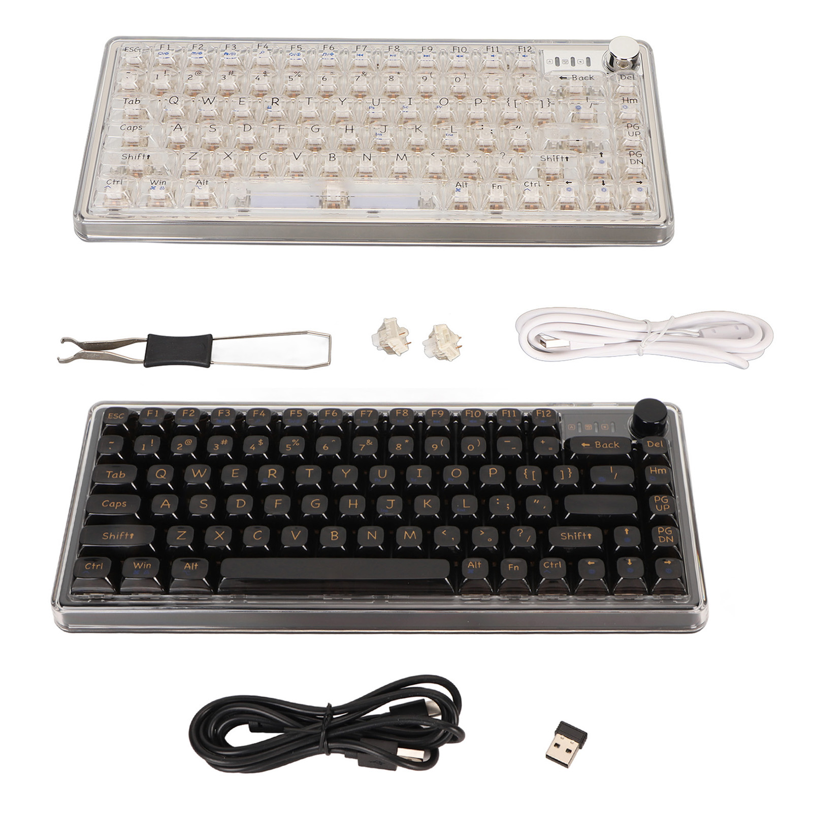 Gasket Mount Mechanical Gaming Keyboard With Transparent Keycaps Hot Swappabl CB - Bild 29 von 30