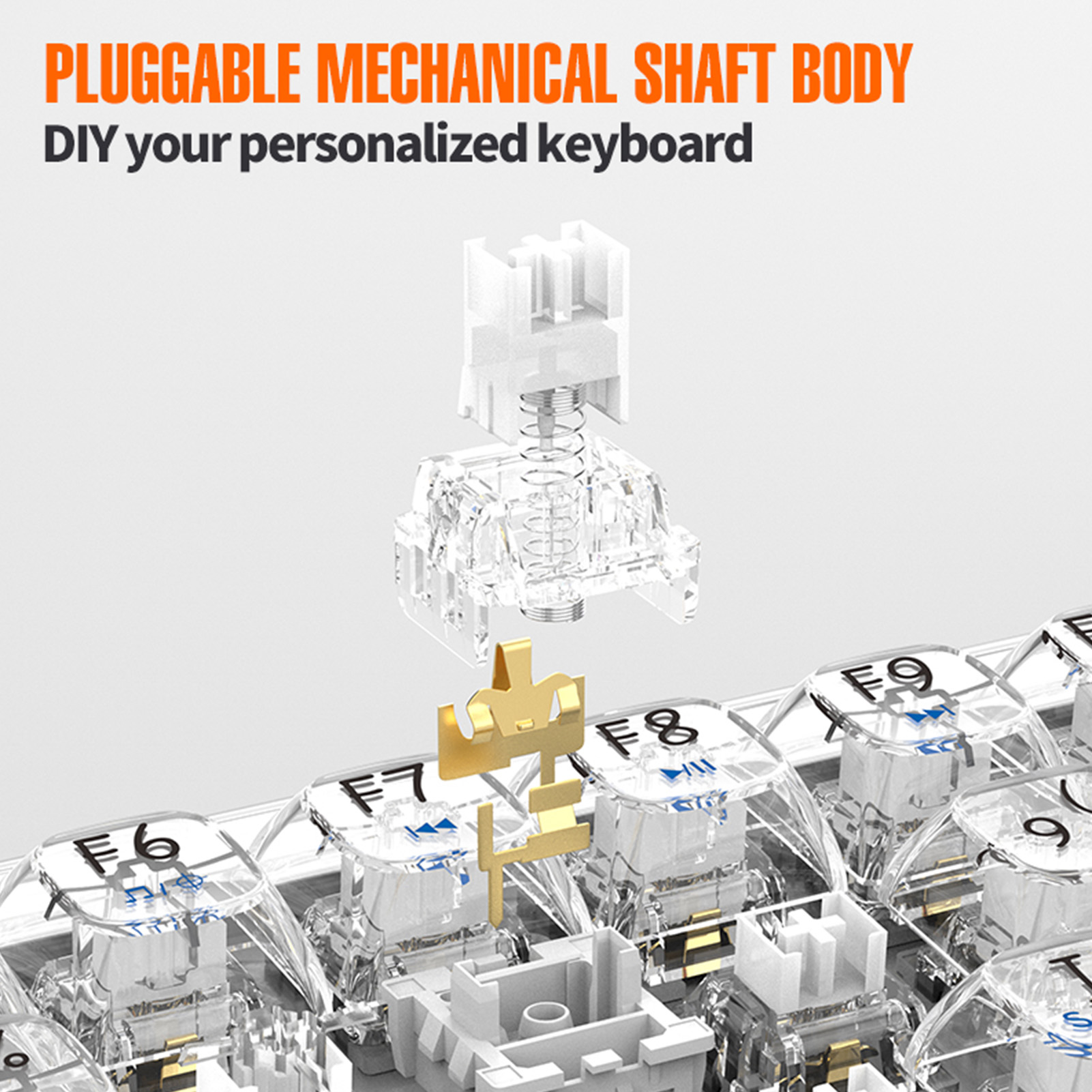 Gasket Mount Mechanical Gaming Keyboard With Transparent Keycaps Hot Swappabl FY - Bild 25 von 30