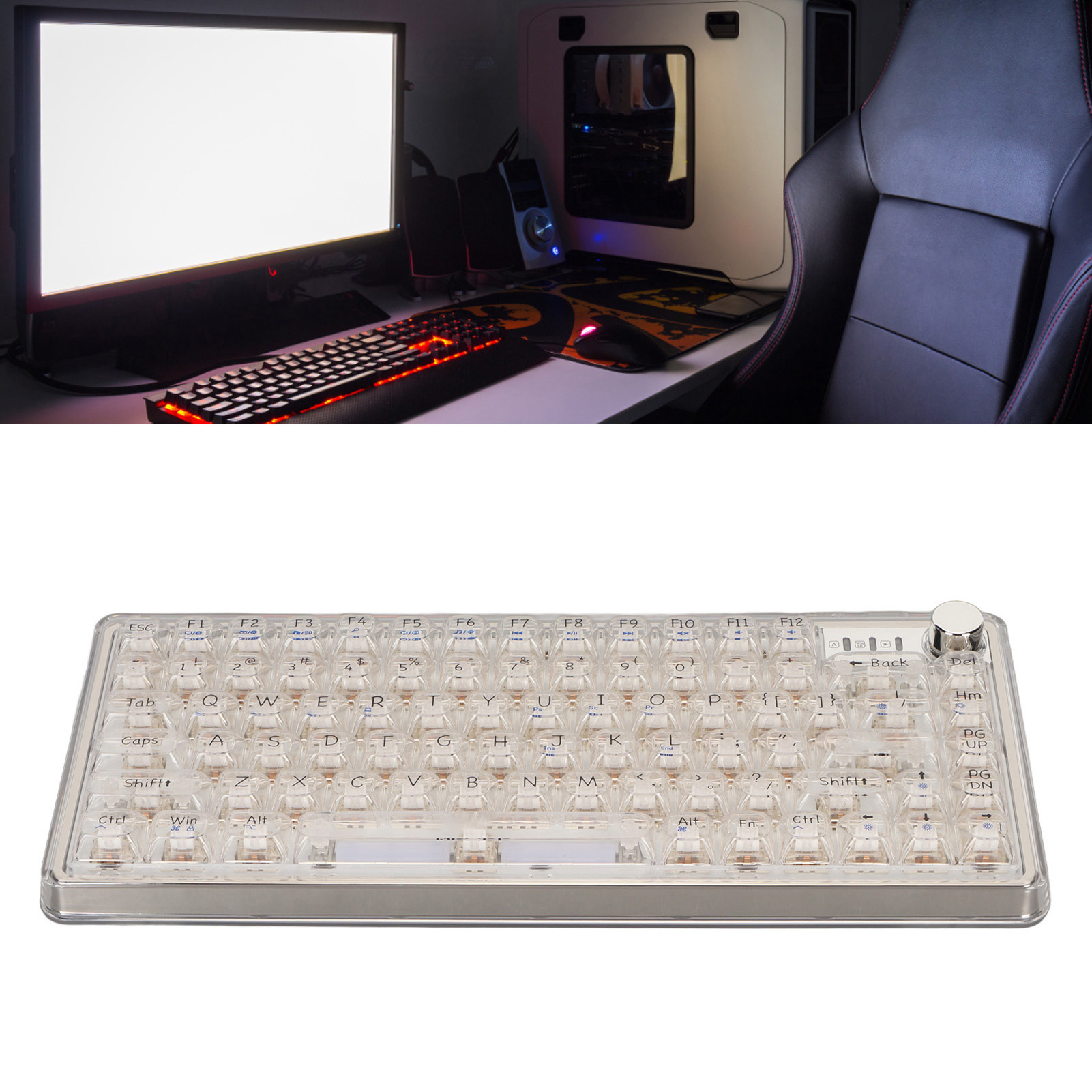 Gasket Mount Mechanical Gaming Keyboard With Transparent Keycaps Hot Swappabl CB - Bild 27 von 30