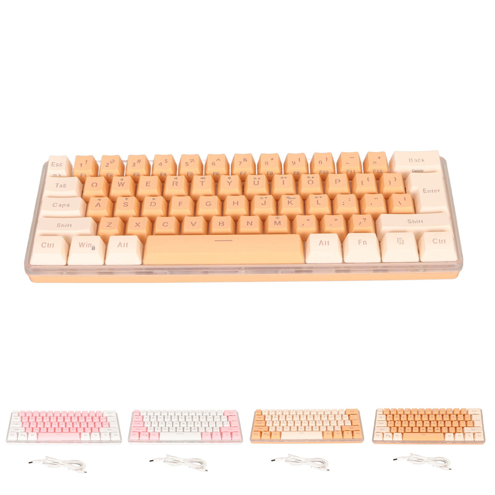 60% Wired Gaming Keyboard RGB Mini Keyboard Imitated Mechanical Technique Com FY - Bild 31 von 31