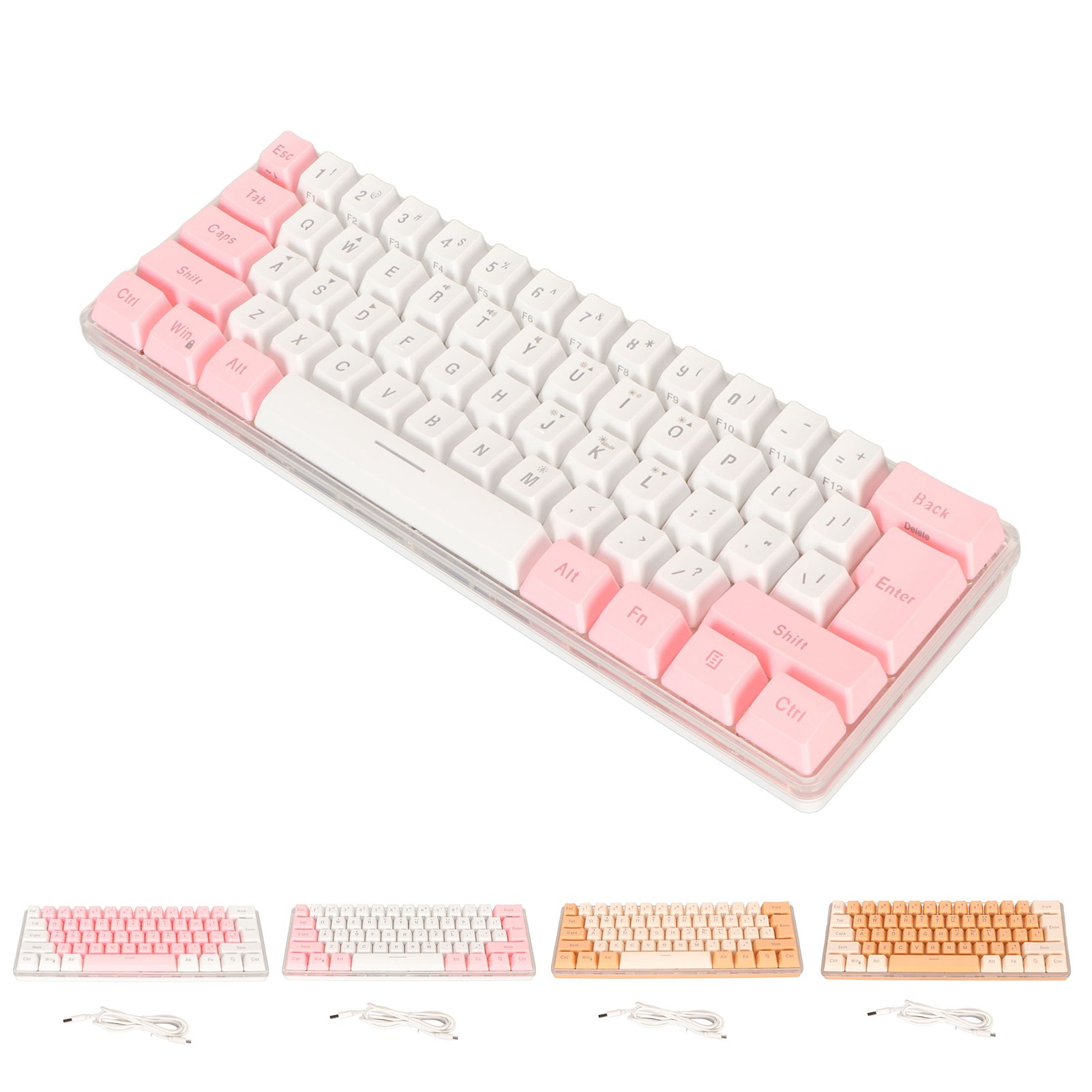 60% Wired Gaming Keyboard RGB Mini Keyboard Imitated Mechanical Technique Com FY - Bild 27 von 31
