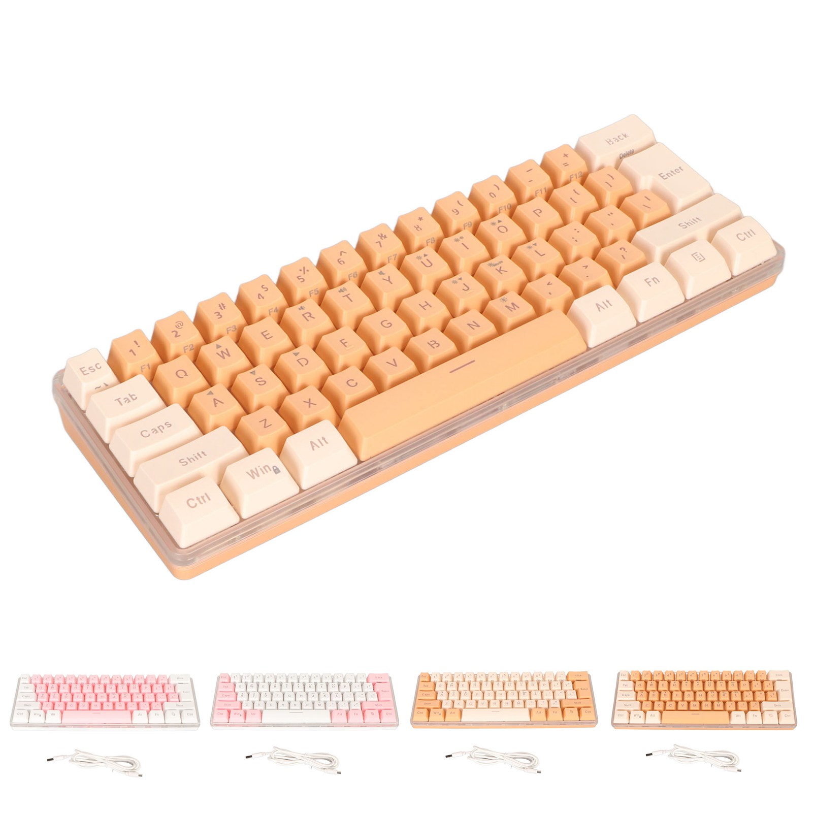 60% Wired Gaming Keyboard RGB Mini Keyboard Imitated Mechanical Technique Com FY - Bild 26 von 31