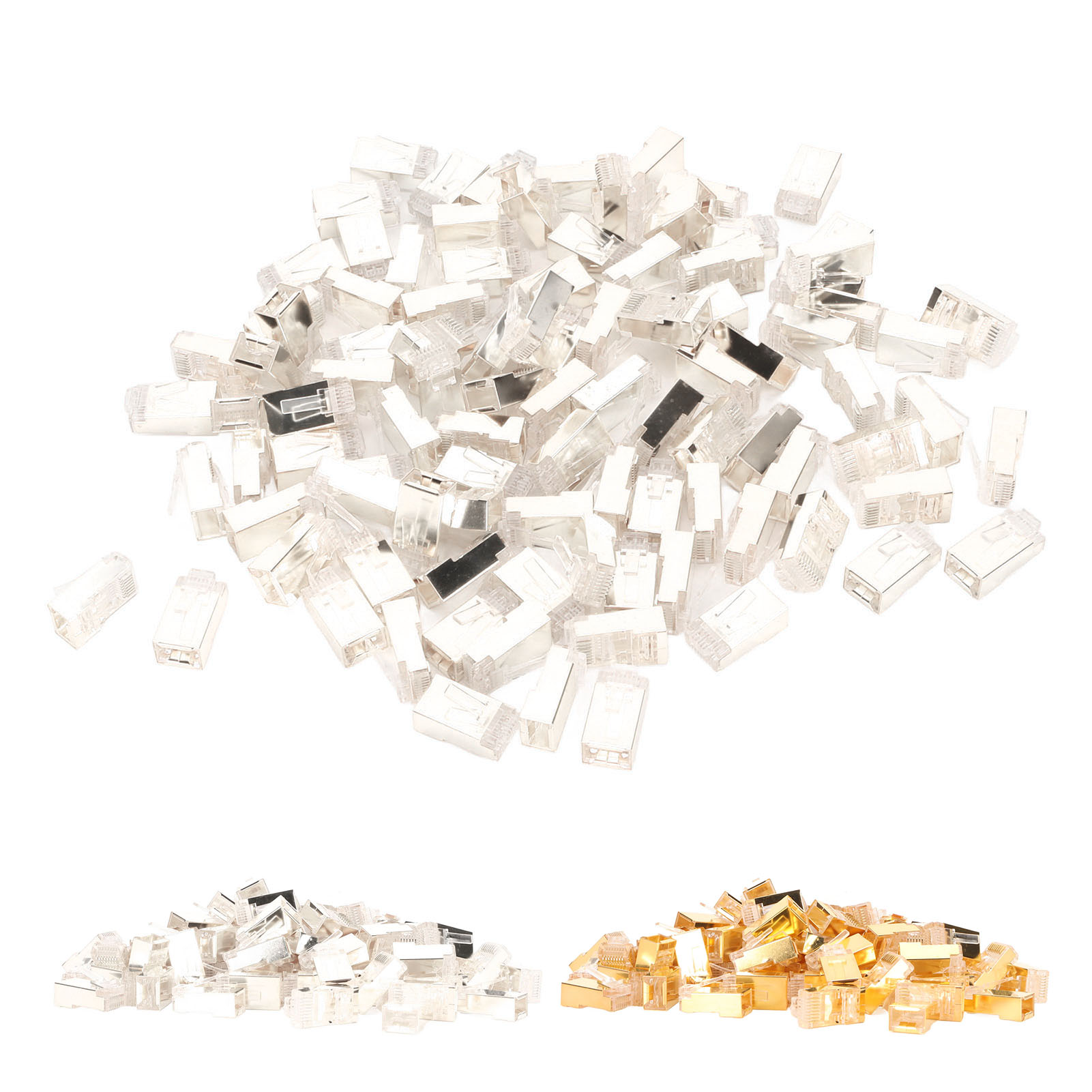 100x RJ45 CAT6e Pass Through Connectors Pure Copper Shielded Plug And Play 8P FY - Afbeelding 27 van 28