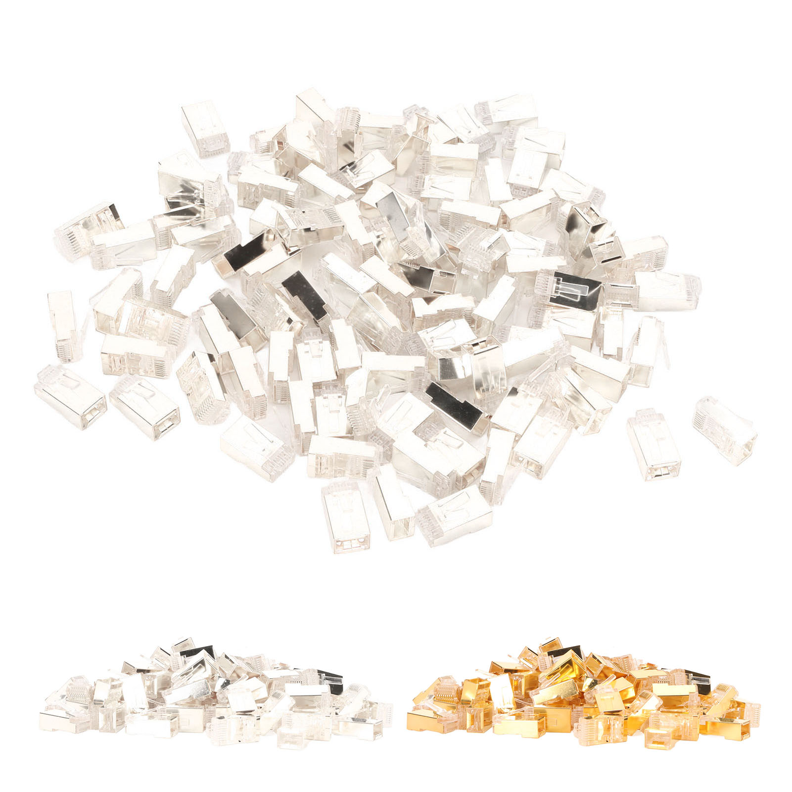 100x RJ45 CAT6e Pass Through Connectors Pure Copper Shielded Plug And Play 8P FY - Afbeelding 26 van 28