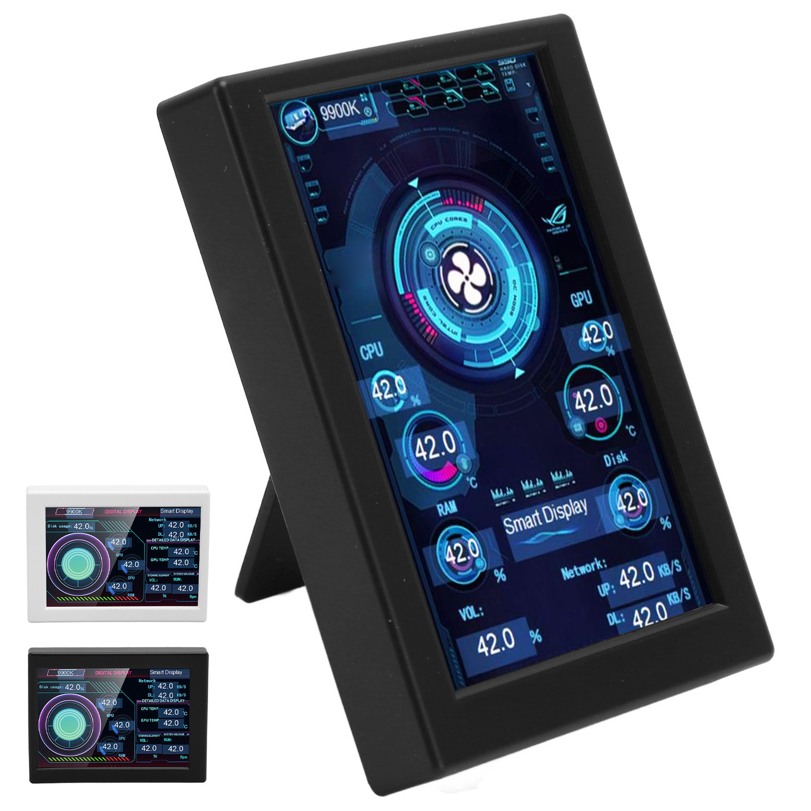 Computer Temp Monitor 3.5in IPS Type C Stepless Dimming Rotating Theme Edito NEW - Afbeelding 14 van 18