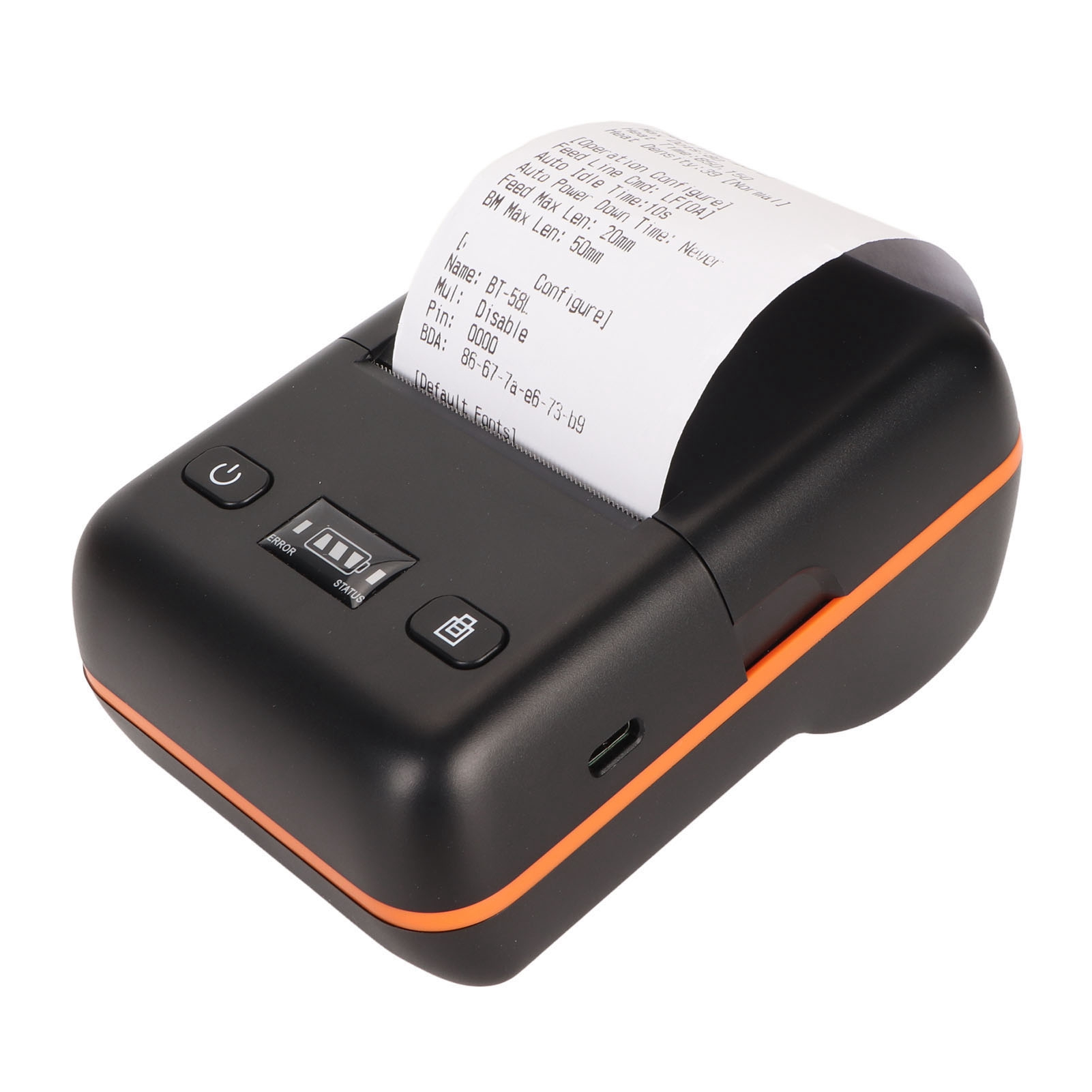 58mm Thermal Printer BT4.2 Connection 50 To 80mm/s 203DPI Type C Auto Sleep W FY - Afbeelding 26 van 30