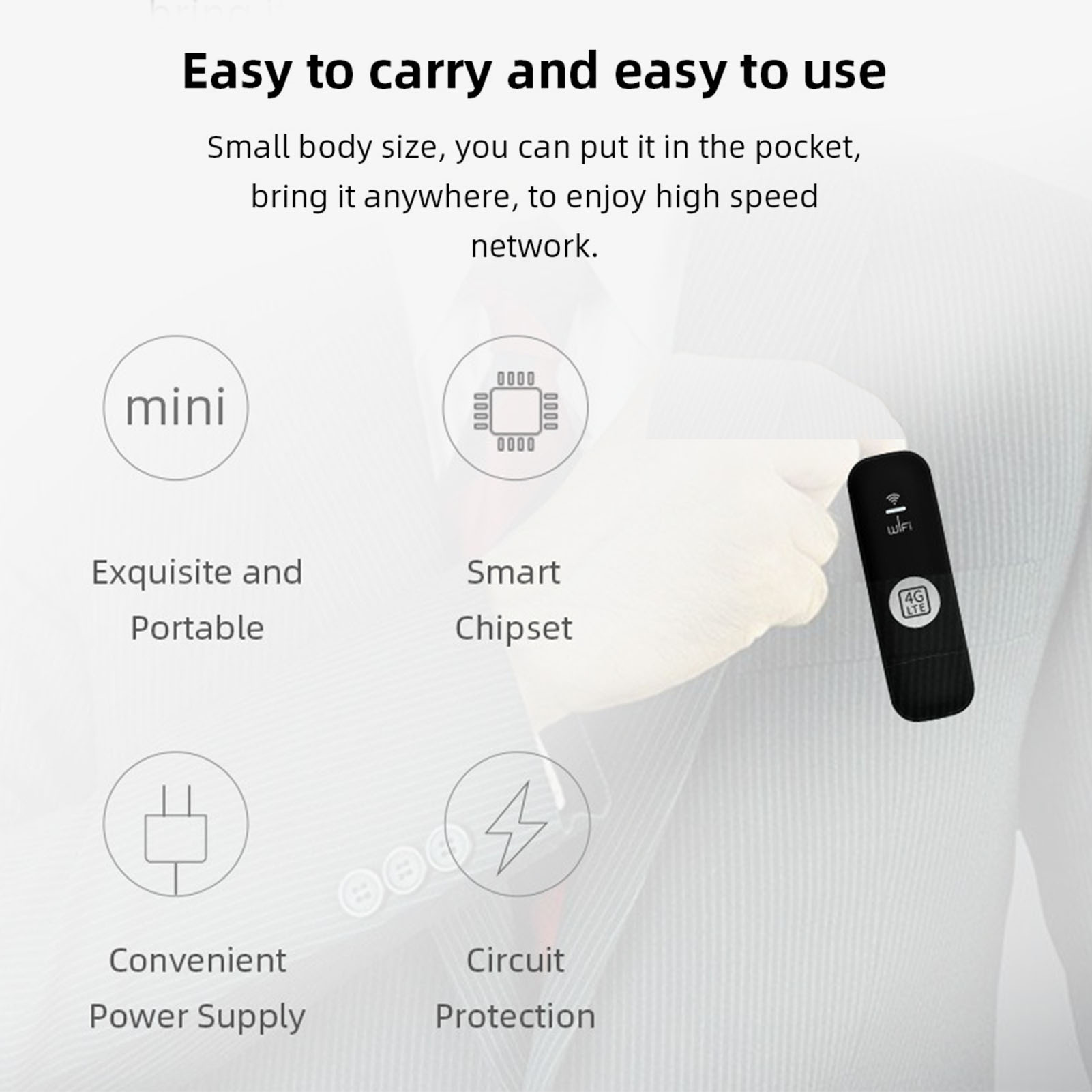 USB WiFi Adapter Micro SIM Card Slot 150Mbps 10 Users Capacity WPA WPA2 Encr SAL - Bild 26 von 30