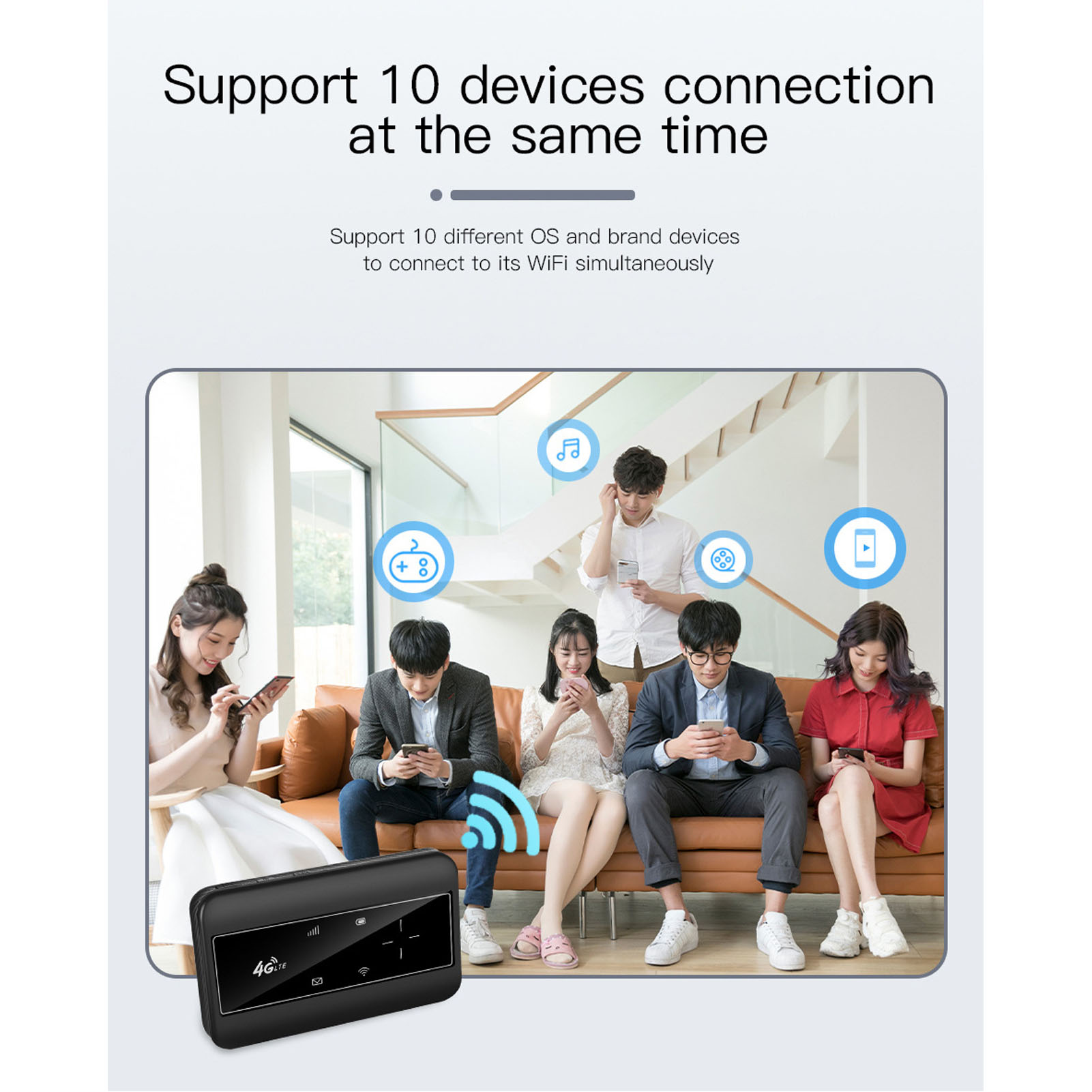 4G LTE MIFI Router With Antenna 10 Users Sharing 150MBPS Plug In Card Mobile - Afbeelding 30 van 30