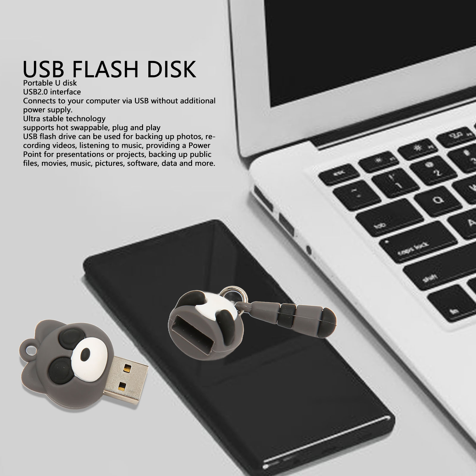 USB2.0 U Disk Supports Hot Swappable Ultra Stable Cute Raccoon USB Flash Driv FY - Afbeelding 24 van 35