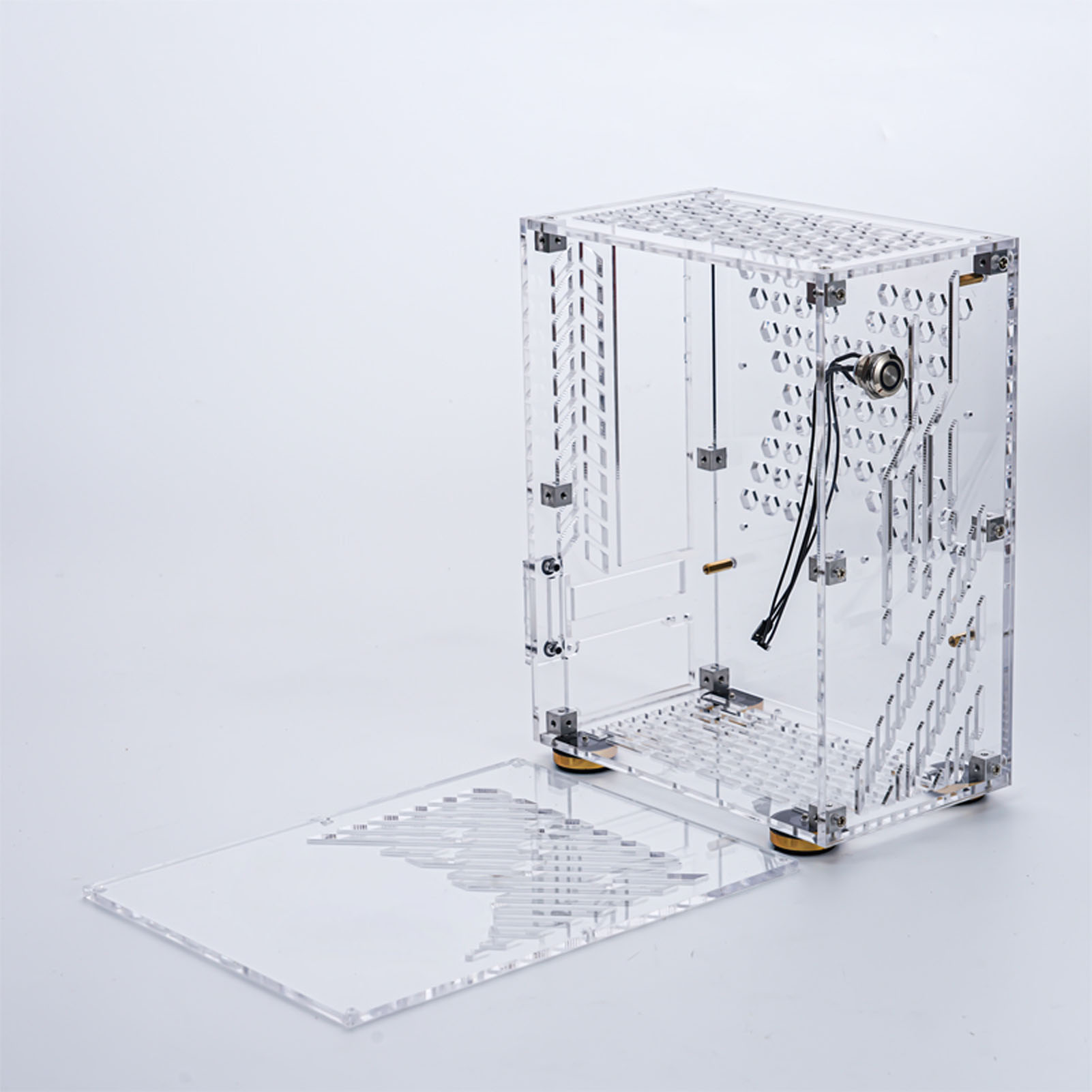 Mini ITX Case 4.3L Clear Acrylic Panel 360° Cooling Cushioning Foot Pads Min NEW - Imagen 15 de 18