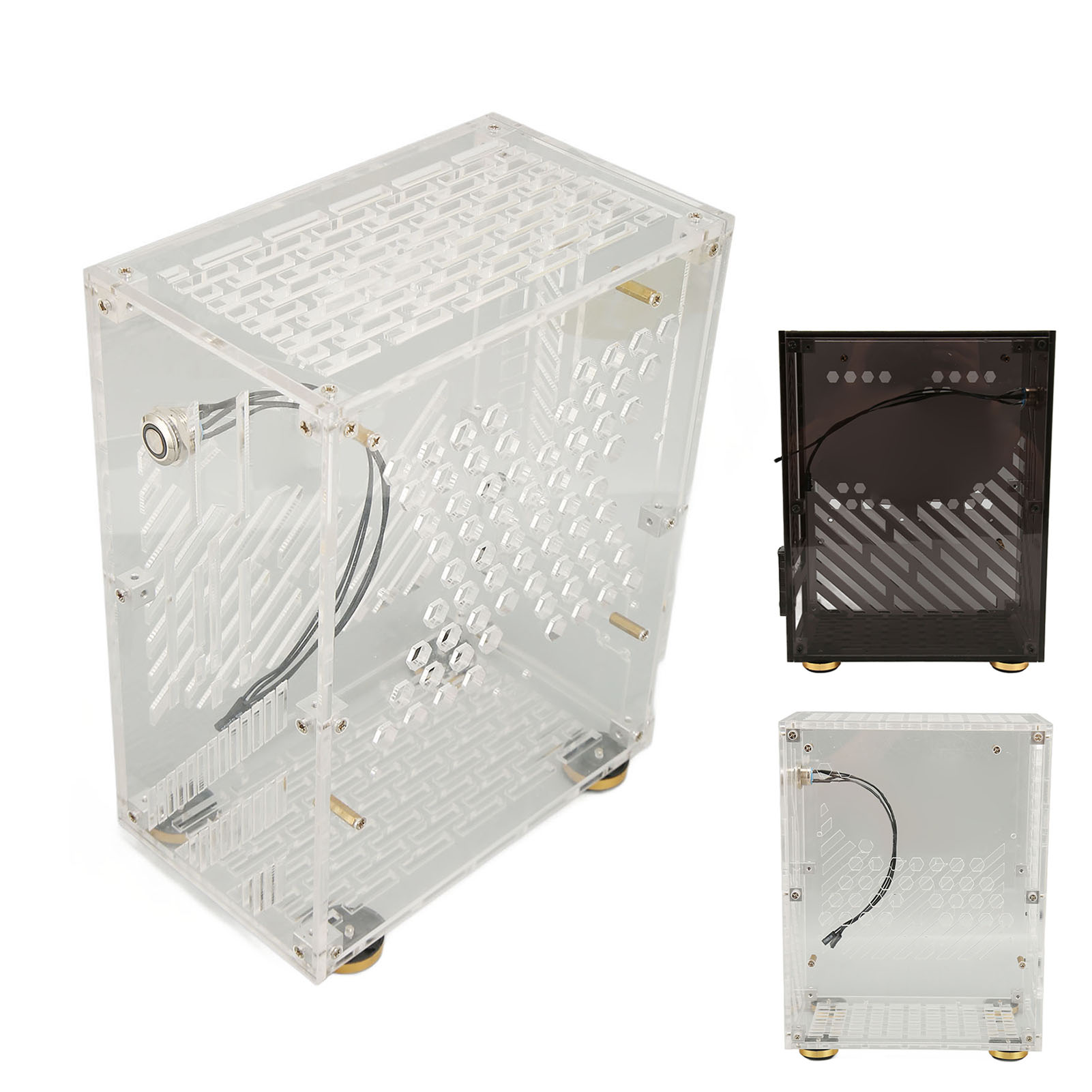 Mini ITX Case 4.3L Clear Acrylic Panel 360° Cooling Cushioning Foot Pads Min NEW - Imagen 17 de 18