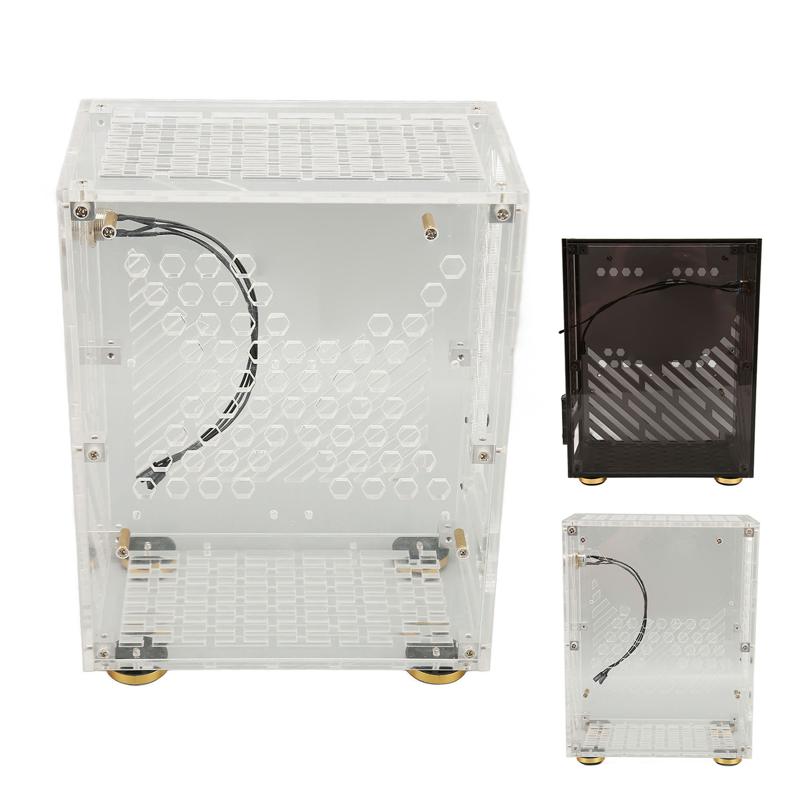 Mini ITX Case 4.3L Clear Acrylic Panel 360° Cooling Cushioning Foot Pads Min NEW - Imagen 13 de 18