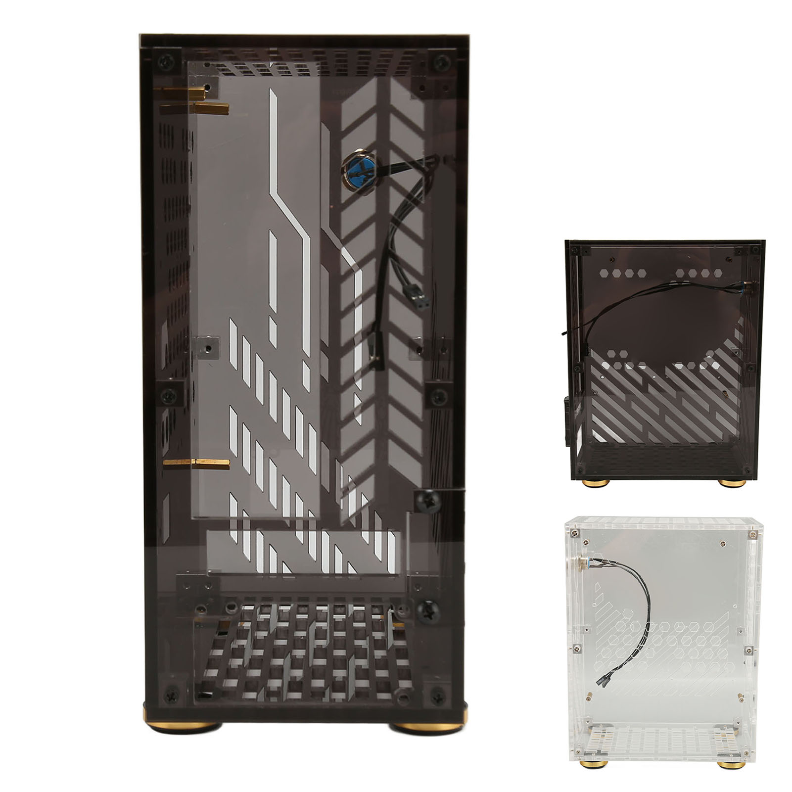 Mini ITX Case 4.3L Clear Acrylic Panel 360° Cooling Cushioning Foot Pads Mini DB - Photo 15/18