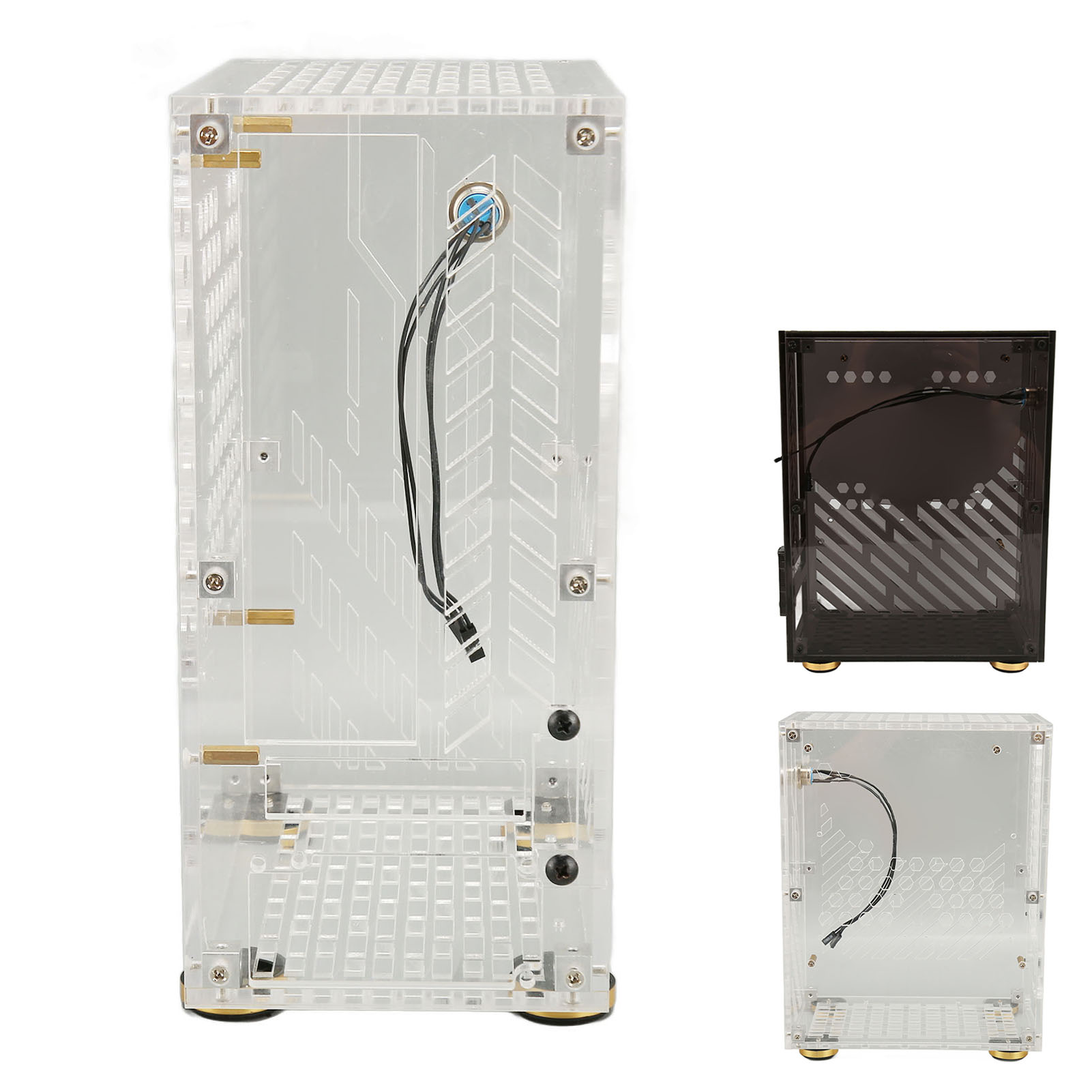Mini ITX Case 4.3L Clear Acrylic Panel 360° Cooling Cushioning Foot Pads Min ADS - Photo 27/28