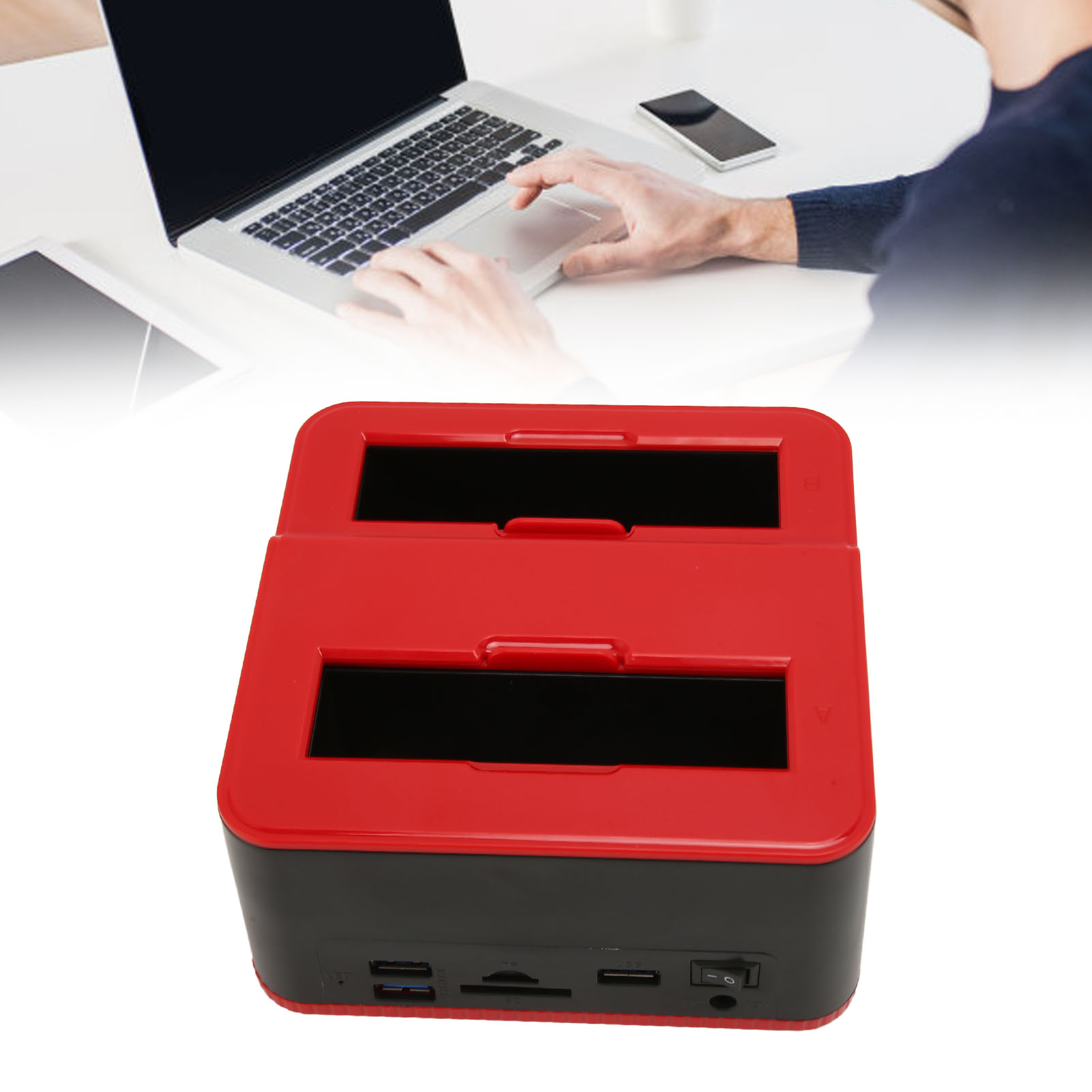 External Hard Drive Docking Station USB3.0 To Dual Bay Hard Drive D FY - Afbeelding 26 van 28