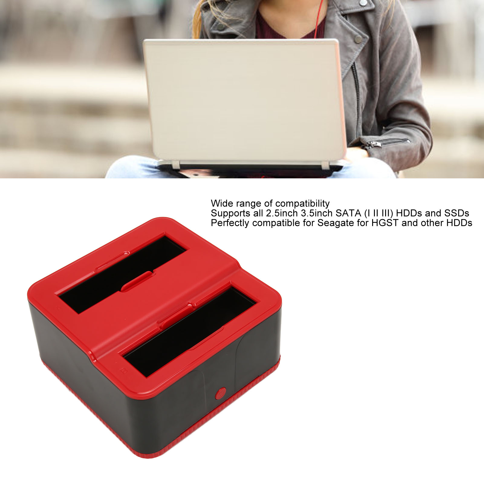 External Hard Drive Docking Station USB3.0 To Dual Bay Hard Drive D FY - Afbeelding 23 van 28