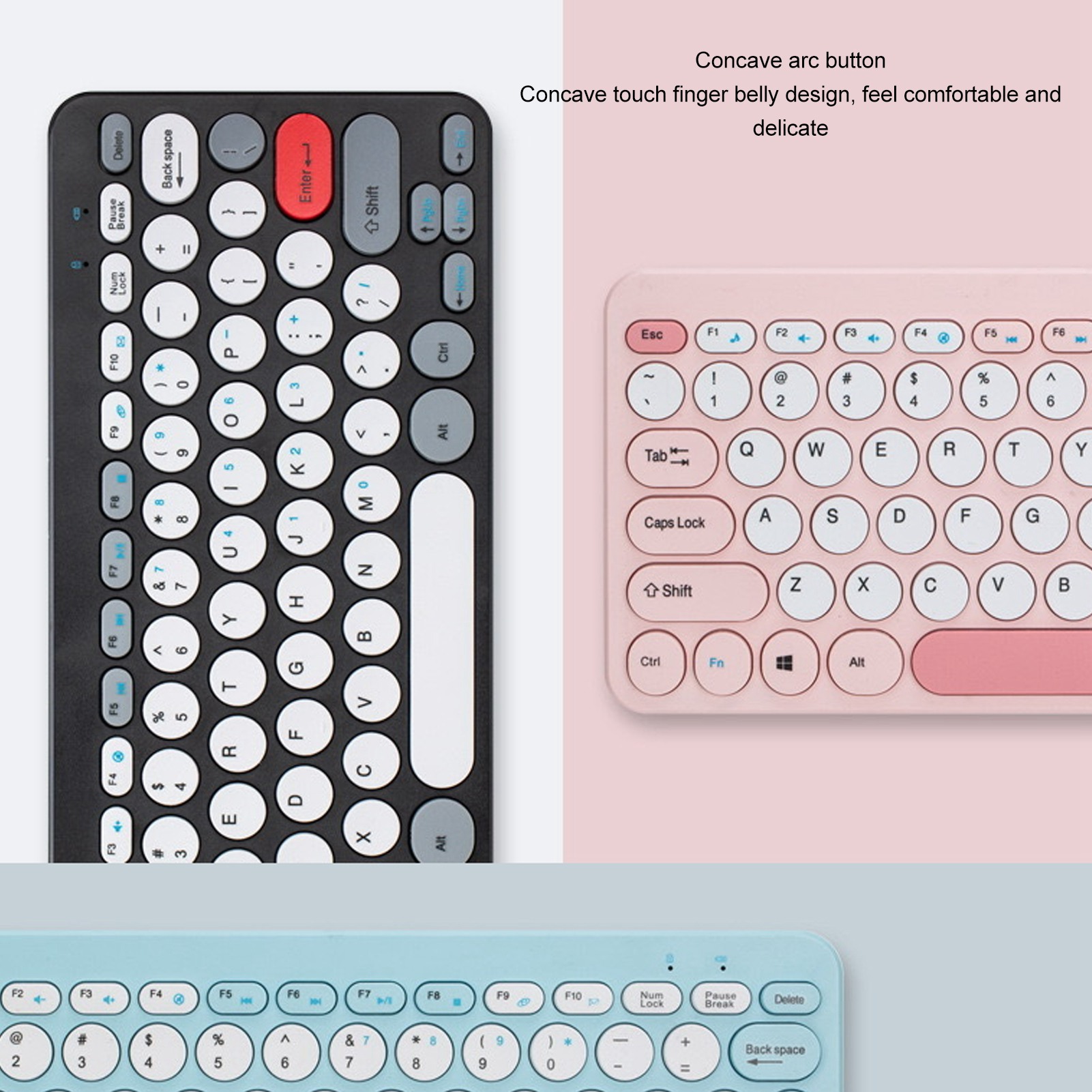 Wireless Keyboard Mouse Set Stylish Slim Round Keycaps Mute Ergonomic 2.4G Ke FY - Afbeelding 27 van 33