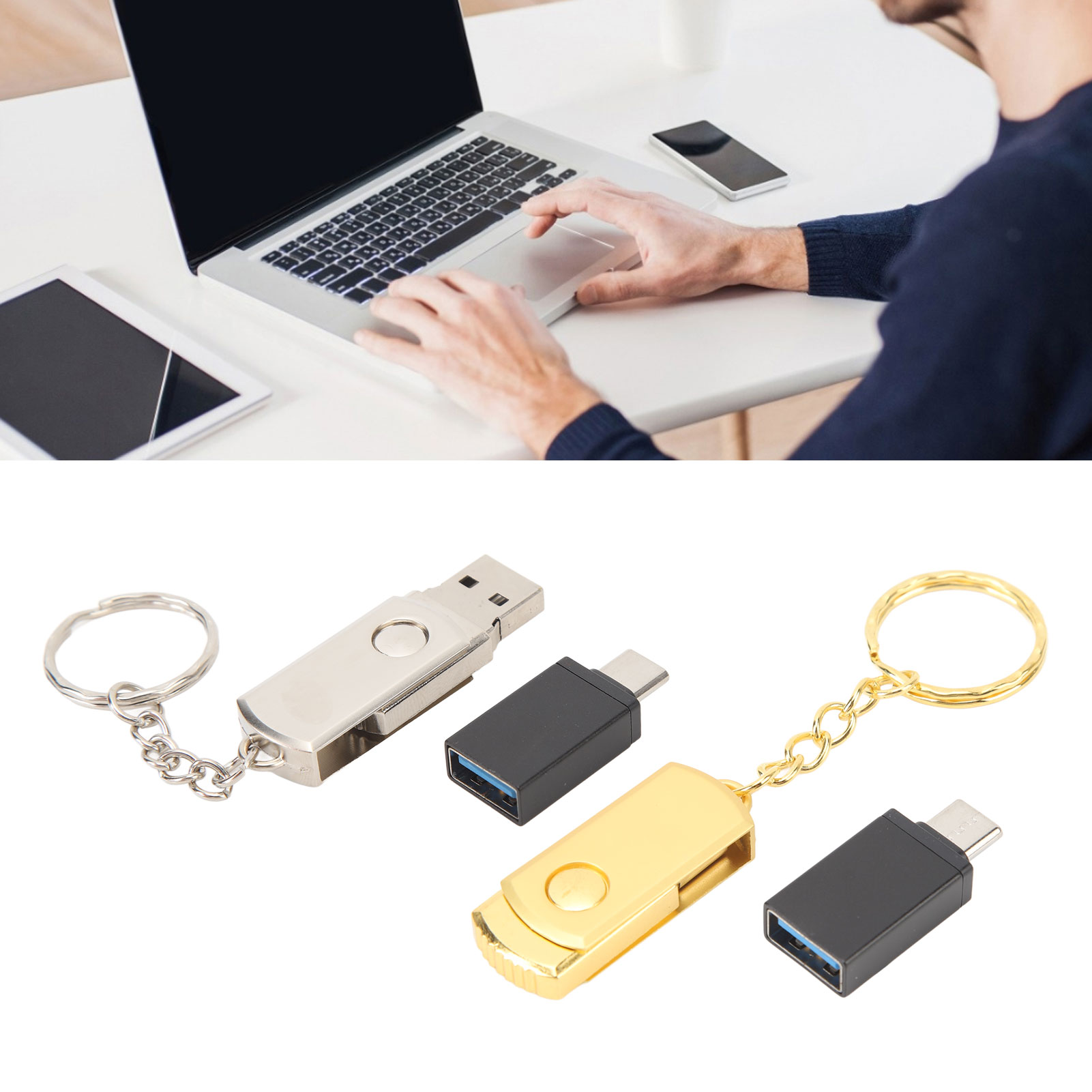USB Flash Drive Fast Transfer Speed USB 2.0 Drive With USB To Type C Adapter FY - Afbeelding 35 van 48
