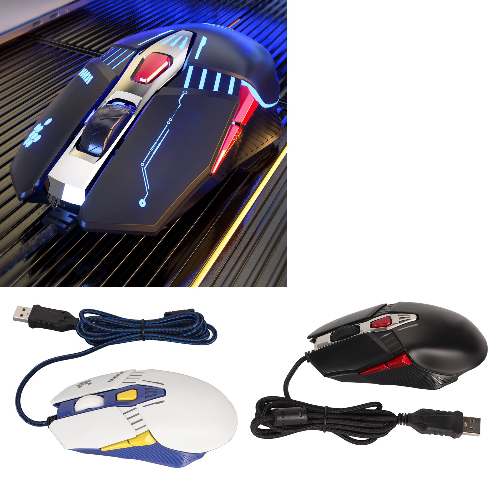 RGB Gaming Mouse 7200 DPI Programmable Buttons Backlight Modes Software Support - Picture 13 of 15