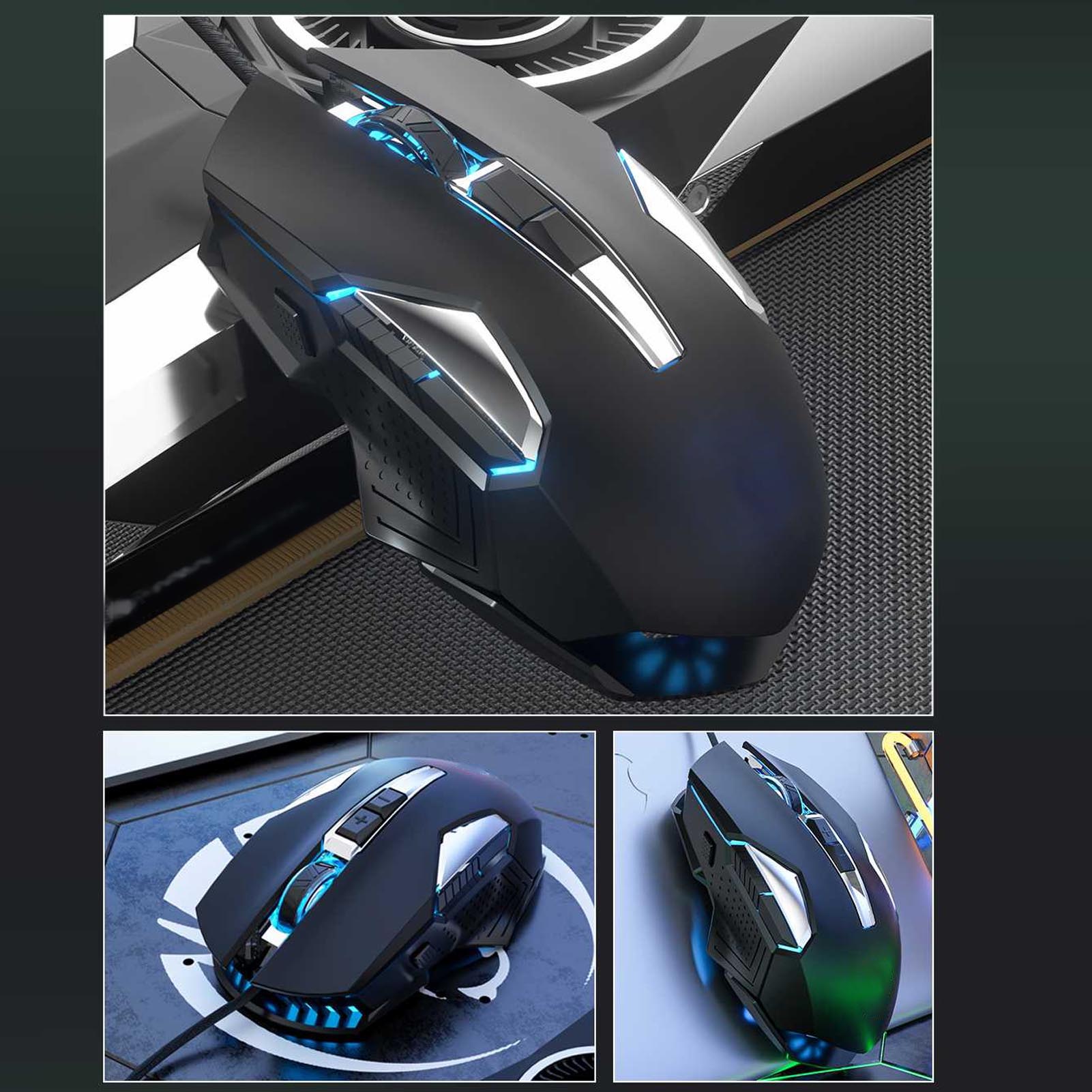 RGB Gaming Mouse Ergonomic 7200 DPI Wired Optical Gaming Mouse With Programm NEW - Picture 26 of 30