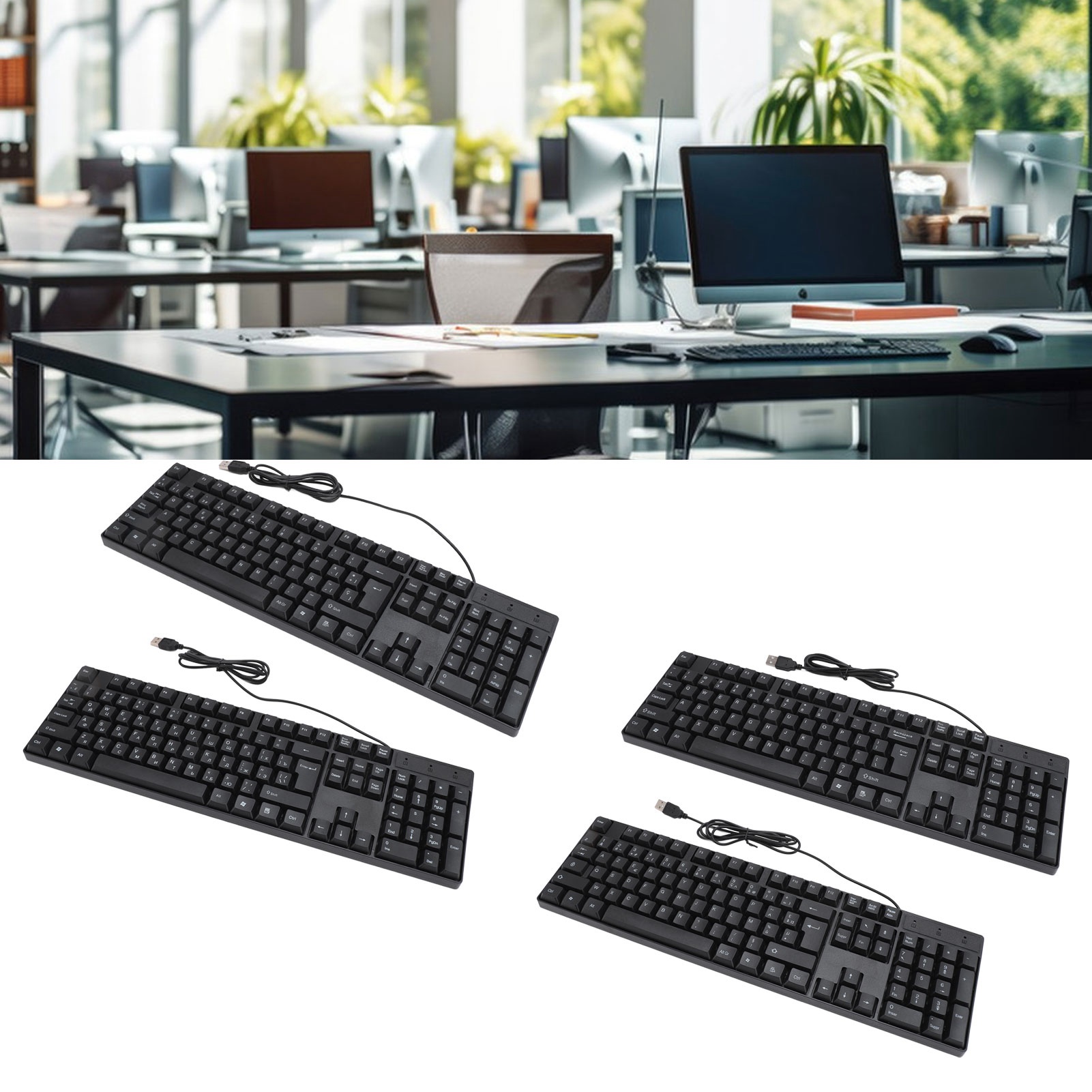K1800 Minority Language Keyboard 104 Keys 4.2ft Cable Ergonomic Design USB Wired - Picture 21 of 21