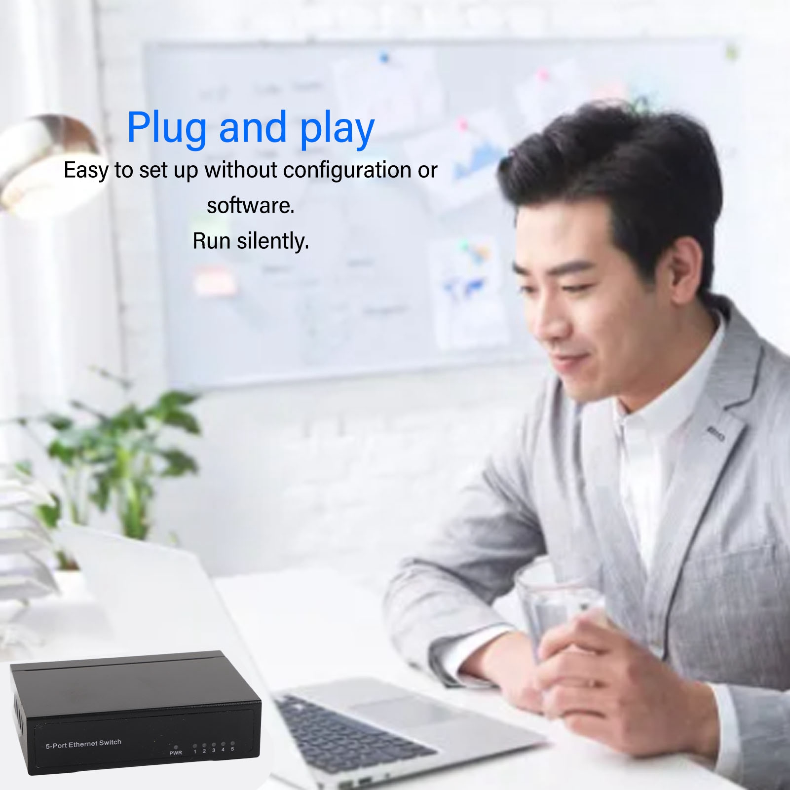 Ethernet Switch 5 Port Gigabit Ethernet Splitter Plug And Play Silent Operati FY - Afbeelding 23 van 31