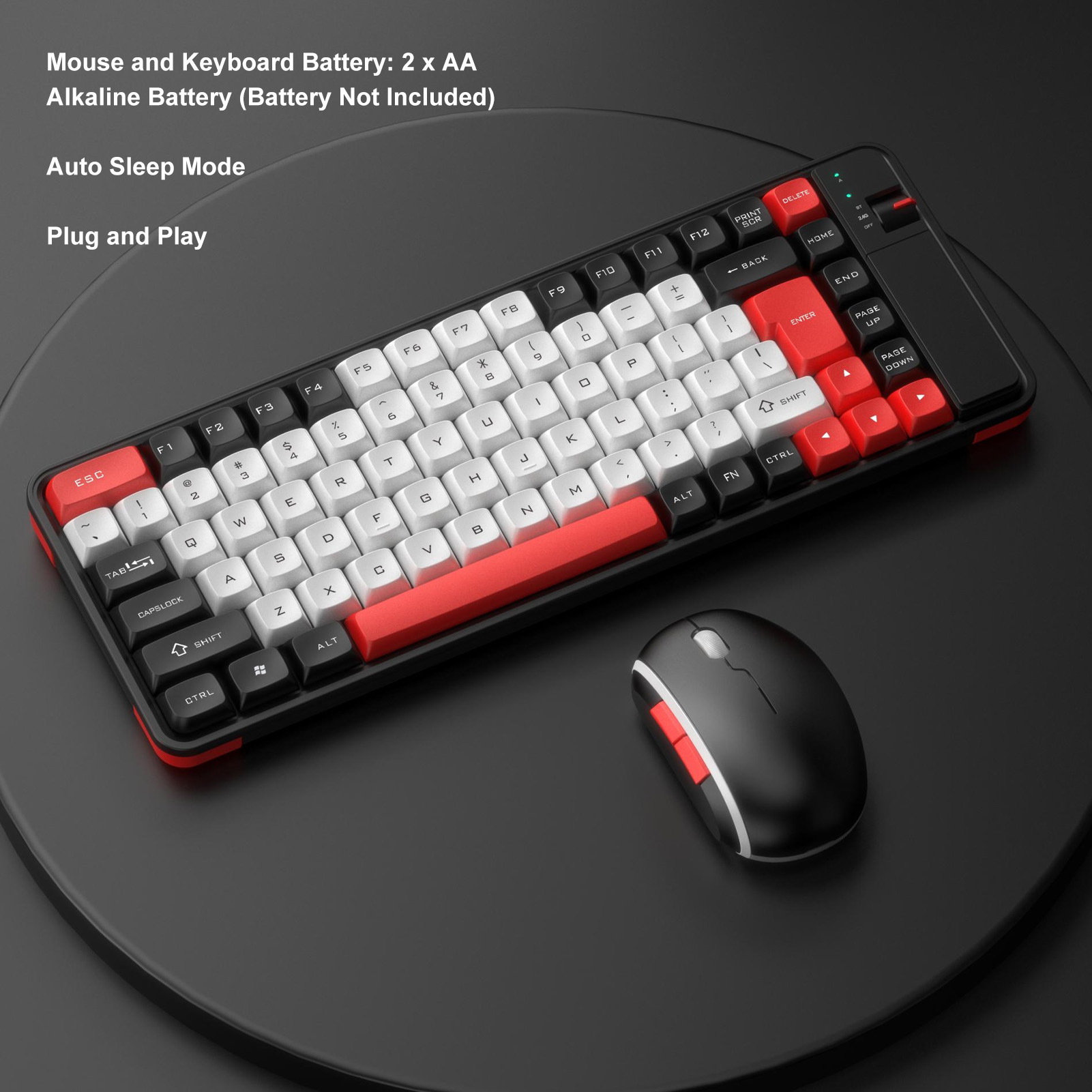 Keyboard And Mouse Combo 84 Keys QWERTY Layout USB Receiver BT Contrast Color FY - Afbeelding 32 van 33
