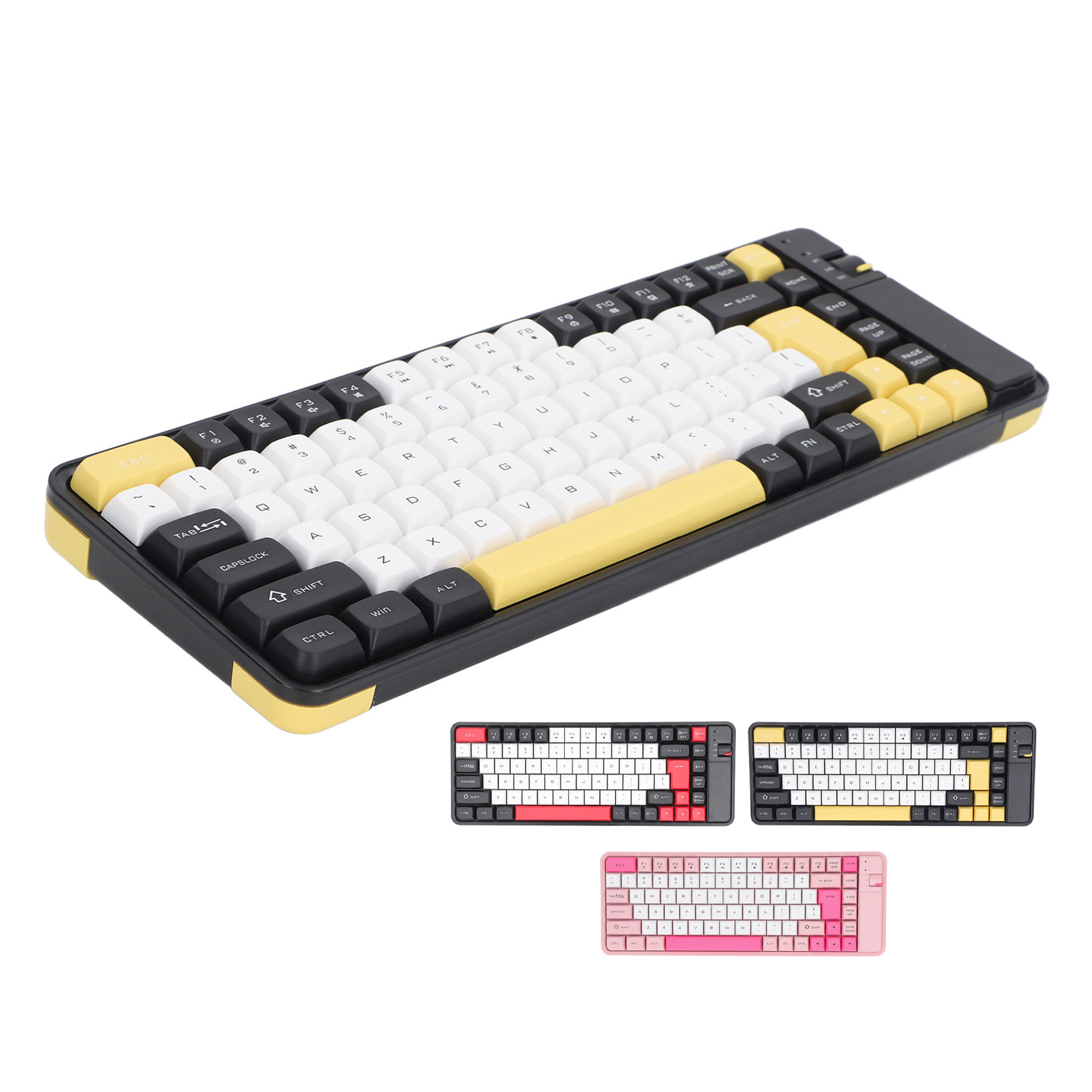 Keyboard And Mouse Combo 84 Keys QWERTY Layout USB Receiver BT Contrast Color FY - Afbeelding 30 van 33