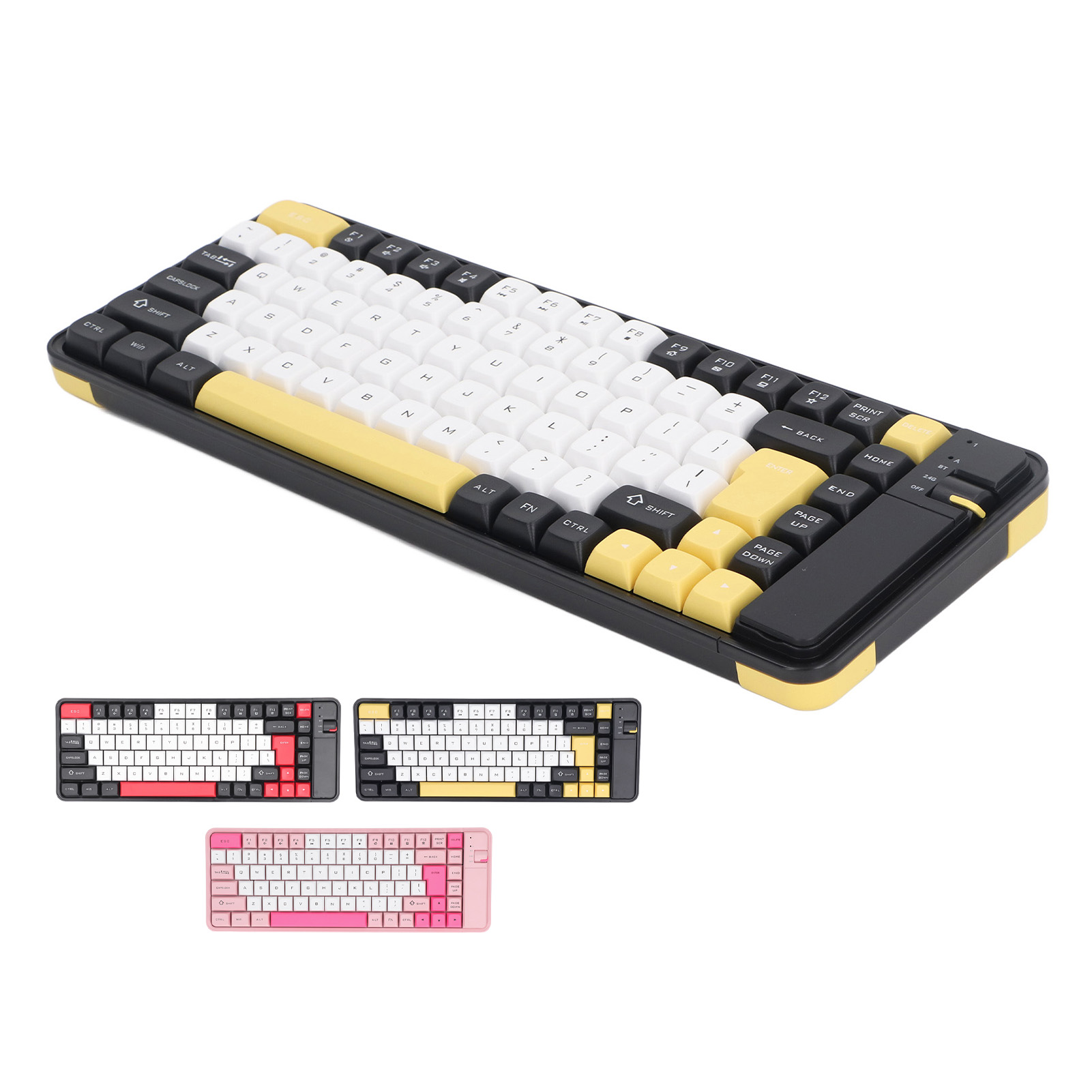 Keyboard And Mouse Combo 84 Keys QWERTY Layout USB Receiver BT Contrast Color FY - Afbeelding 25 van 33