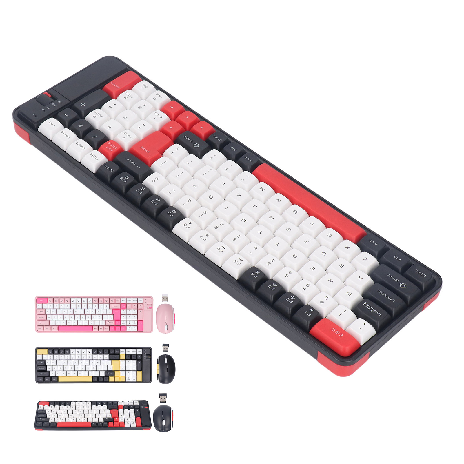 Wireless BT Keyboard And Mouse Combo Dual Mode 100 Keys Gaming Keyboard 1600D CB - Afbeelding 28 van 33