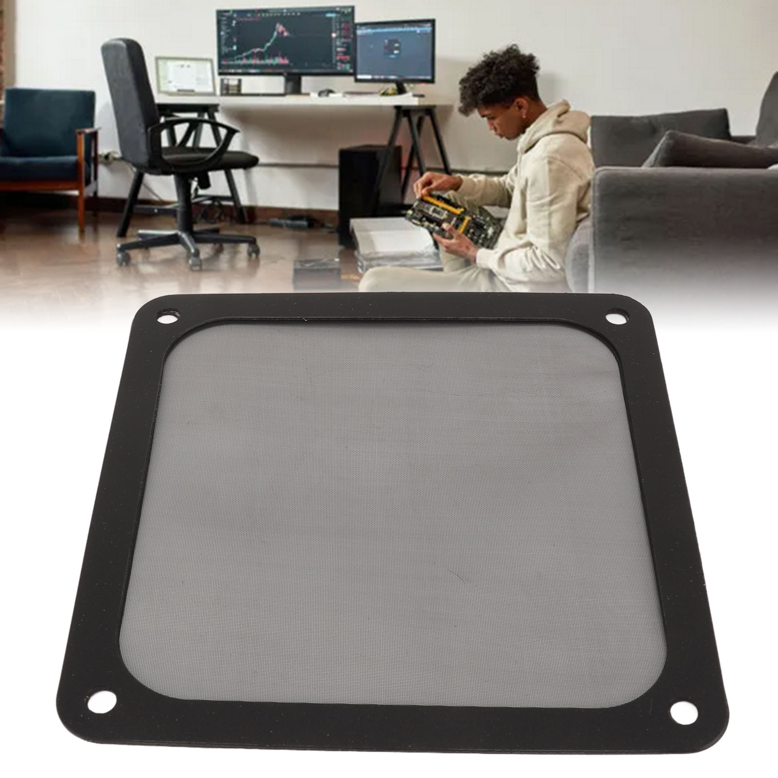 5x 120mm Fan Dust Filter Heat Dissipation Soft Magnetic Nylon Frame Computer FY - Afbeelding 28 van 30