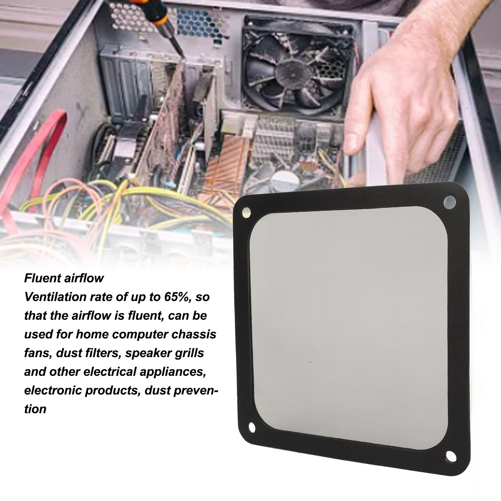 5x 120mm Fan Dust Filter Heat Dissipation Soft Magnetic Nylon Frame Computer FY - Afbeelding 29 van 30