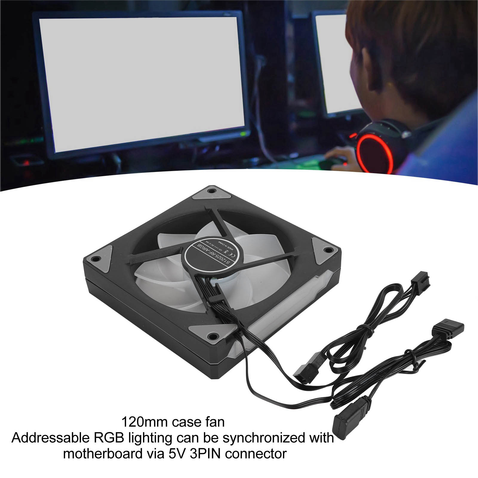 120mm ARGB PWM Case Fan 800 To 2000RPM 4pin PWM Silent Computer Fan RGB Mothe FY - Afbeelding 26 van 36