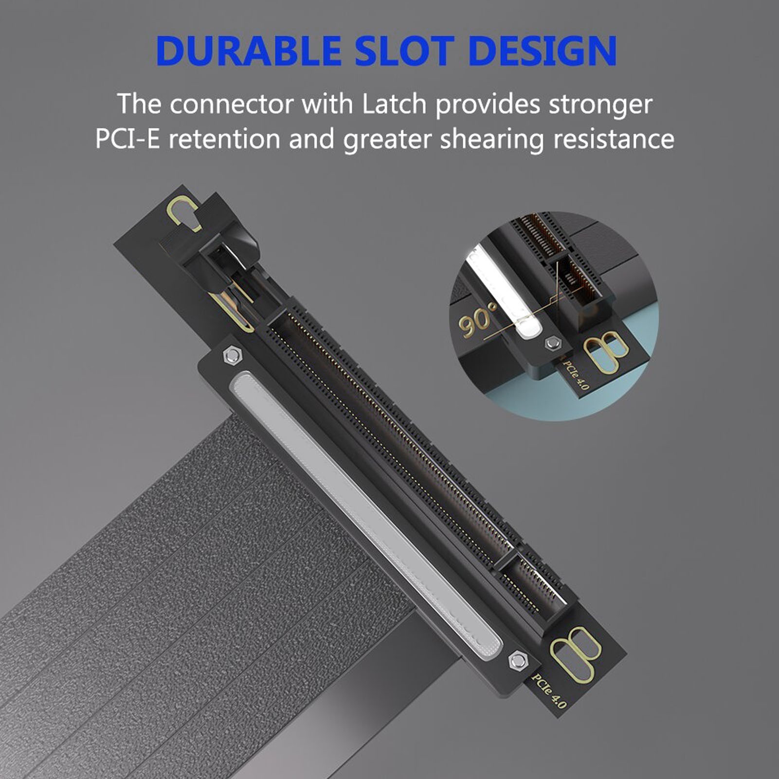 PCIE4.0 X16 Extension Cable High Speed EMI Shielding GPU Riser Cable Flexible FY - Afbeelding 28 van 30