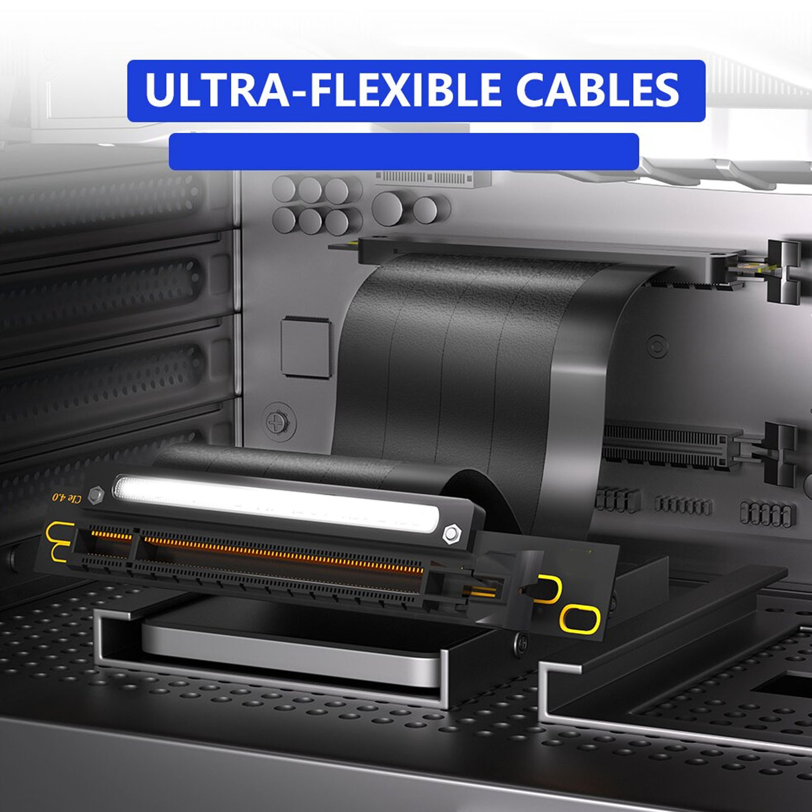 PCIE4.0 X16 Extension Cable High Speed EMI Shielding GPU Riser Cable Flexible FY - Afbeelding 30 van 30