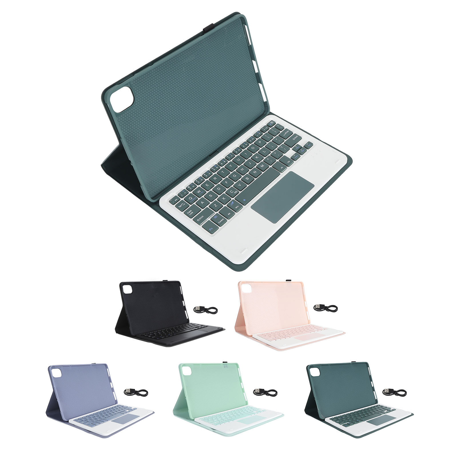 11in Tablet Keyboard Case Slim Lightweight Wireless BT Magnetic Detachable Fo FY - Afbeelding 35 van 37
