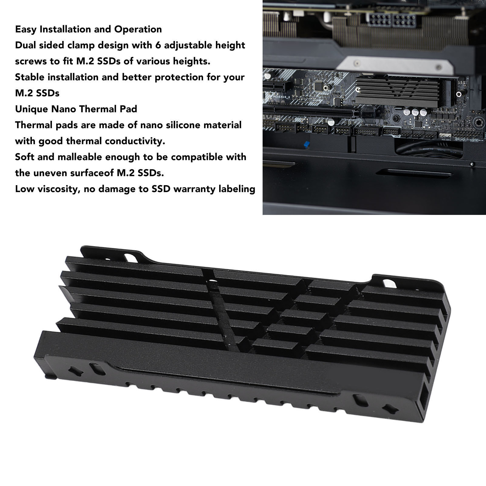 M.2 NVME 2280 SSD Heatsink Support Single Double Sided Cooling SSD Heatsink W FY - Afbeelding 24 van 32