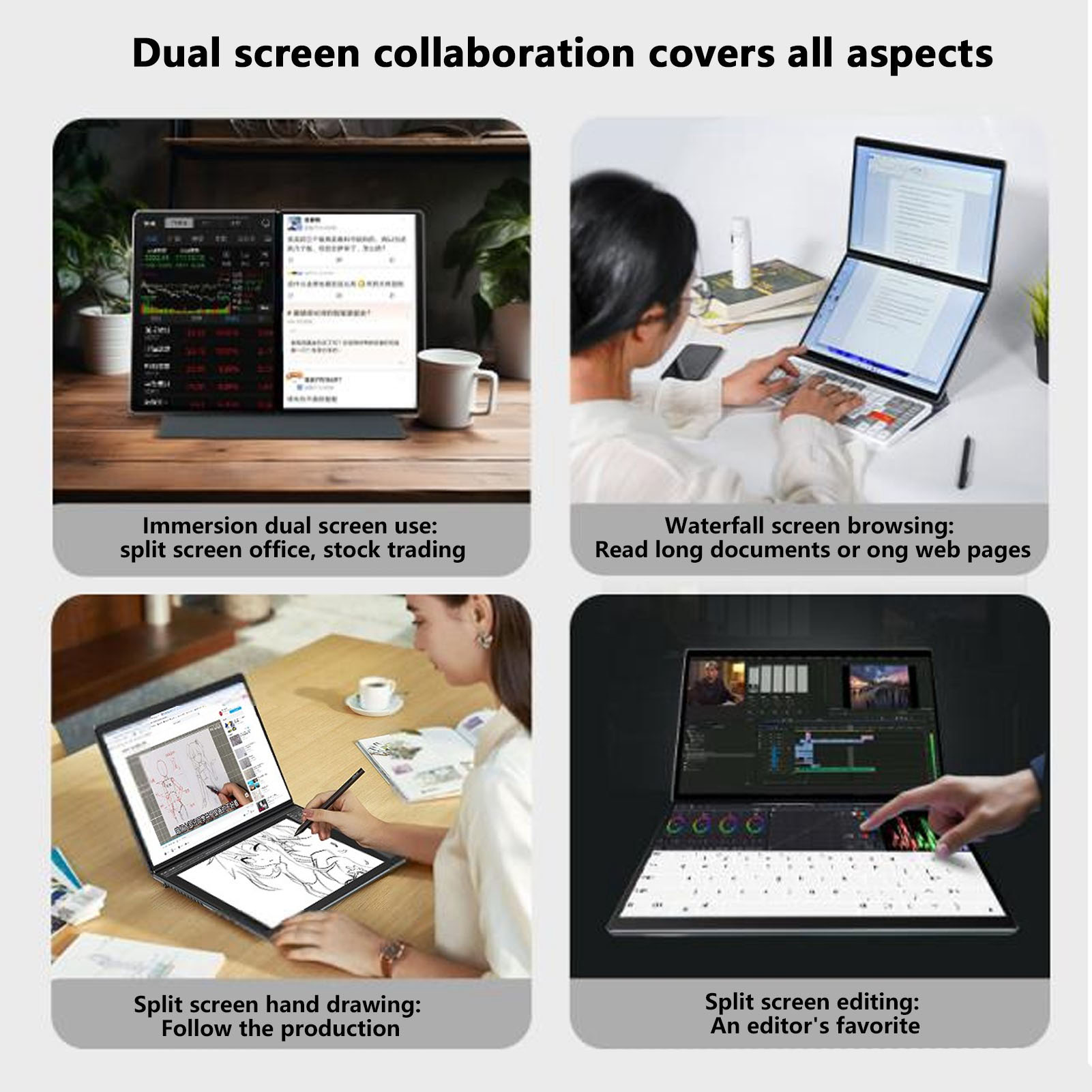 13.5 Inch HD Dual Touchscreen Laptop 16GB 256GB 180° Folding Business Lapto DOB - Picture 20 of 21