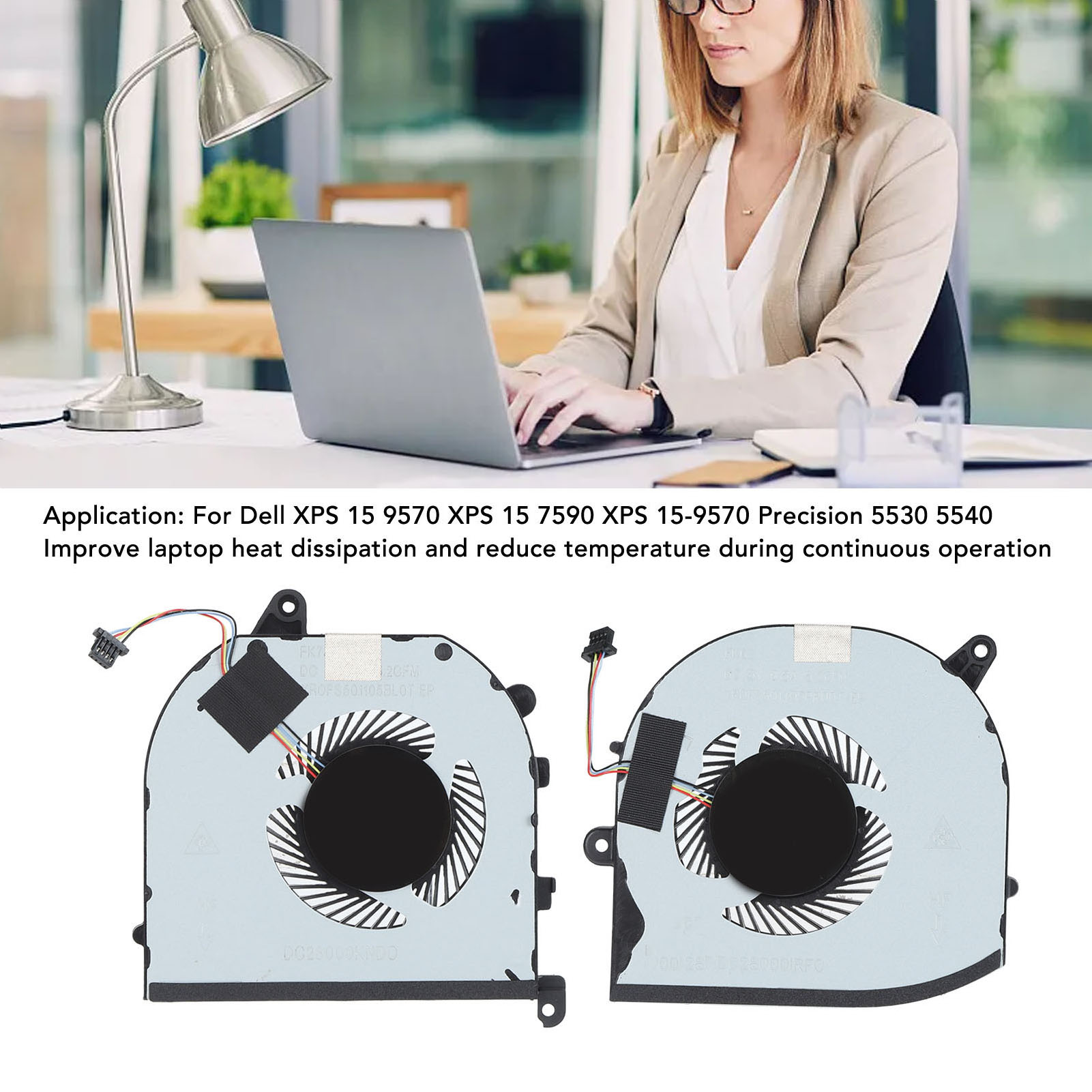 Laptop Replacement Cooling Fan For XPS 15 9570 XPS 15 7590 XPS 15‑9570 P FY - Afbeelding 29 van 31