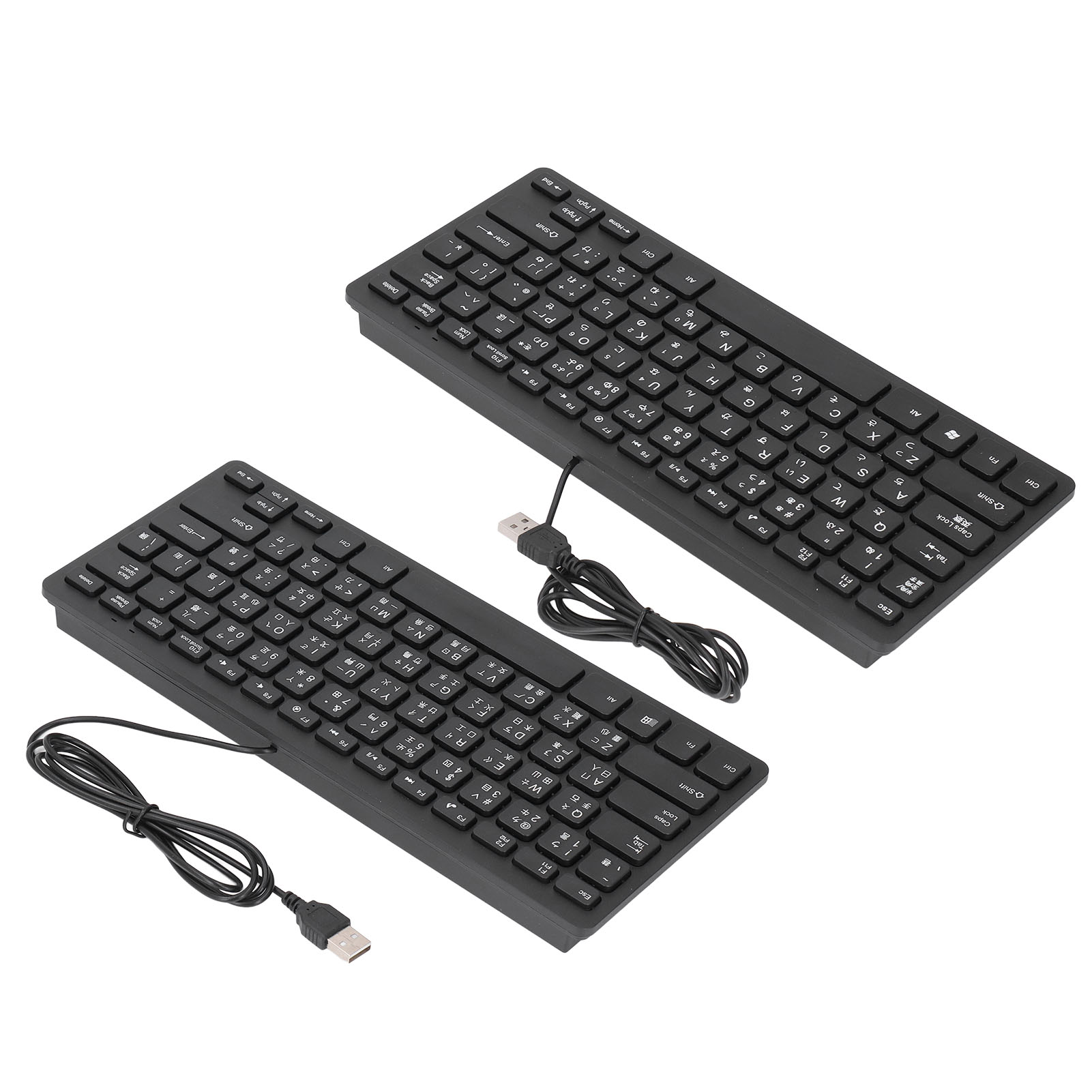 78 Key Ultra Slim Wired Keyboard Ergonomic QWERTY Layout Dual Language USB 2 BST - Picture 26 of 28