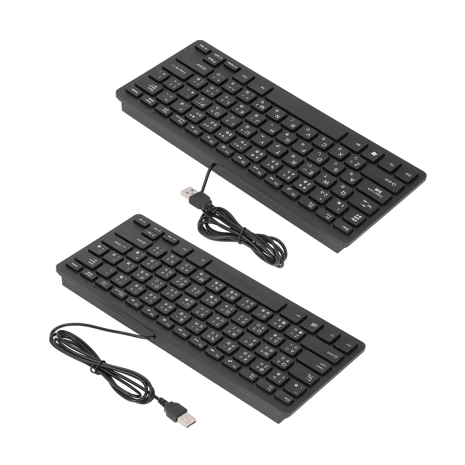 78 Key Ultra Slim Wired Keyboard Ergonomic QWERTY Layout Dual Language USB 2 US - Picture 26 of 28