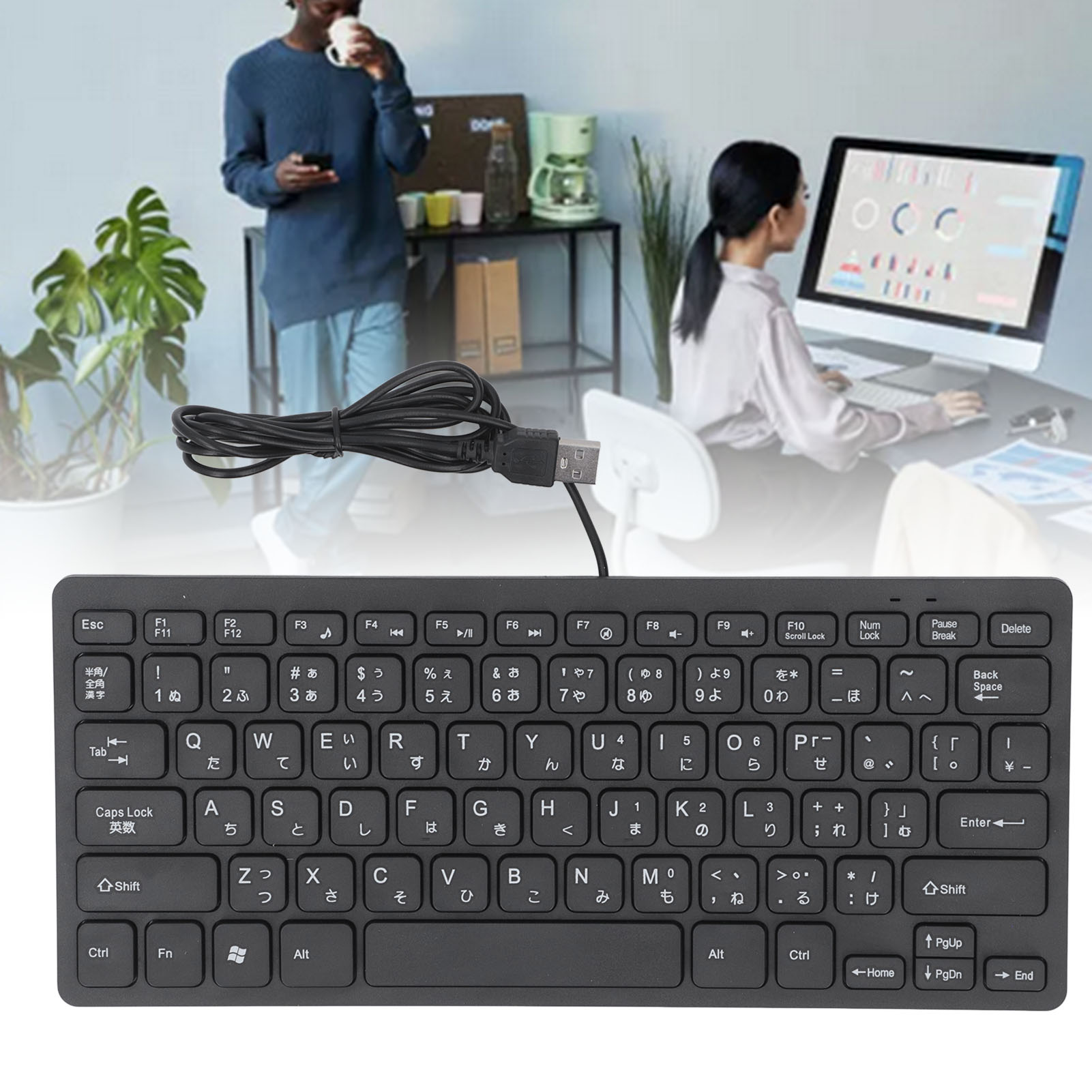 78 Key Ultra Slim Wired Keyboard Ergonomic QWERTY Layout Dual Language USB 2 AU - Picture 23 of 28