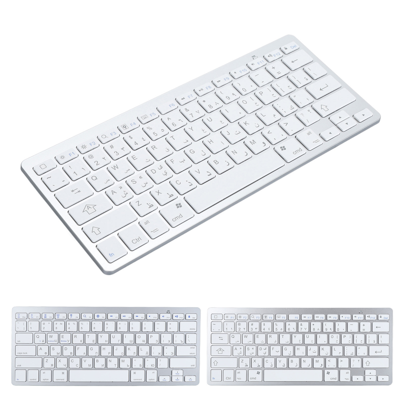 Ultra Thin Keyboard BT Wireless Splashing Proof Bilingual Language Keypad Fo - Picture 28 of 30