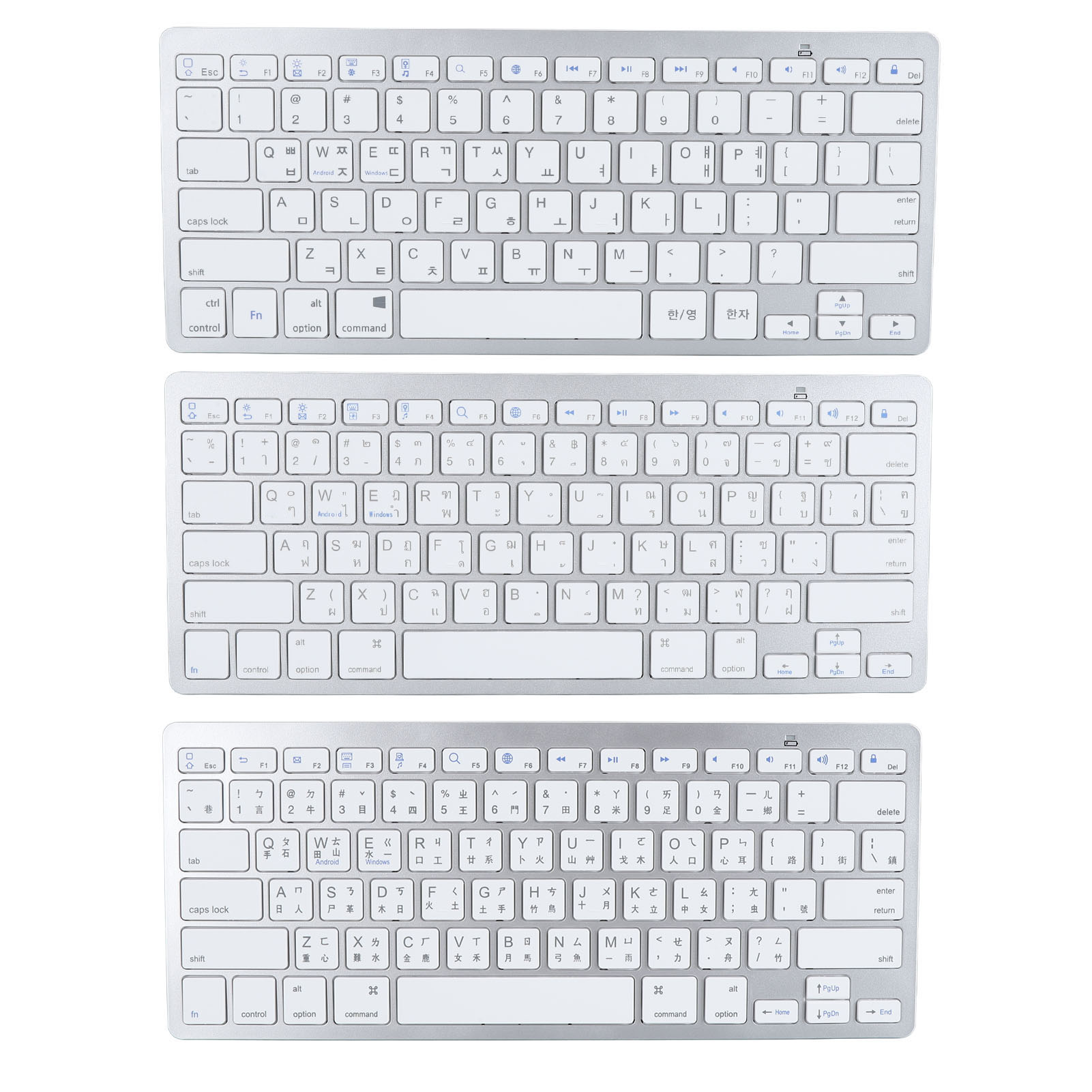 BT Keyboard Bilingual Super Slim Scissor Switch Wireless Keyboard For PC Lap - Picture 25 of 32