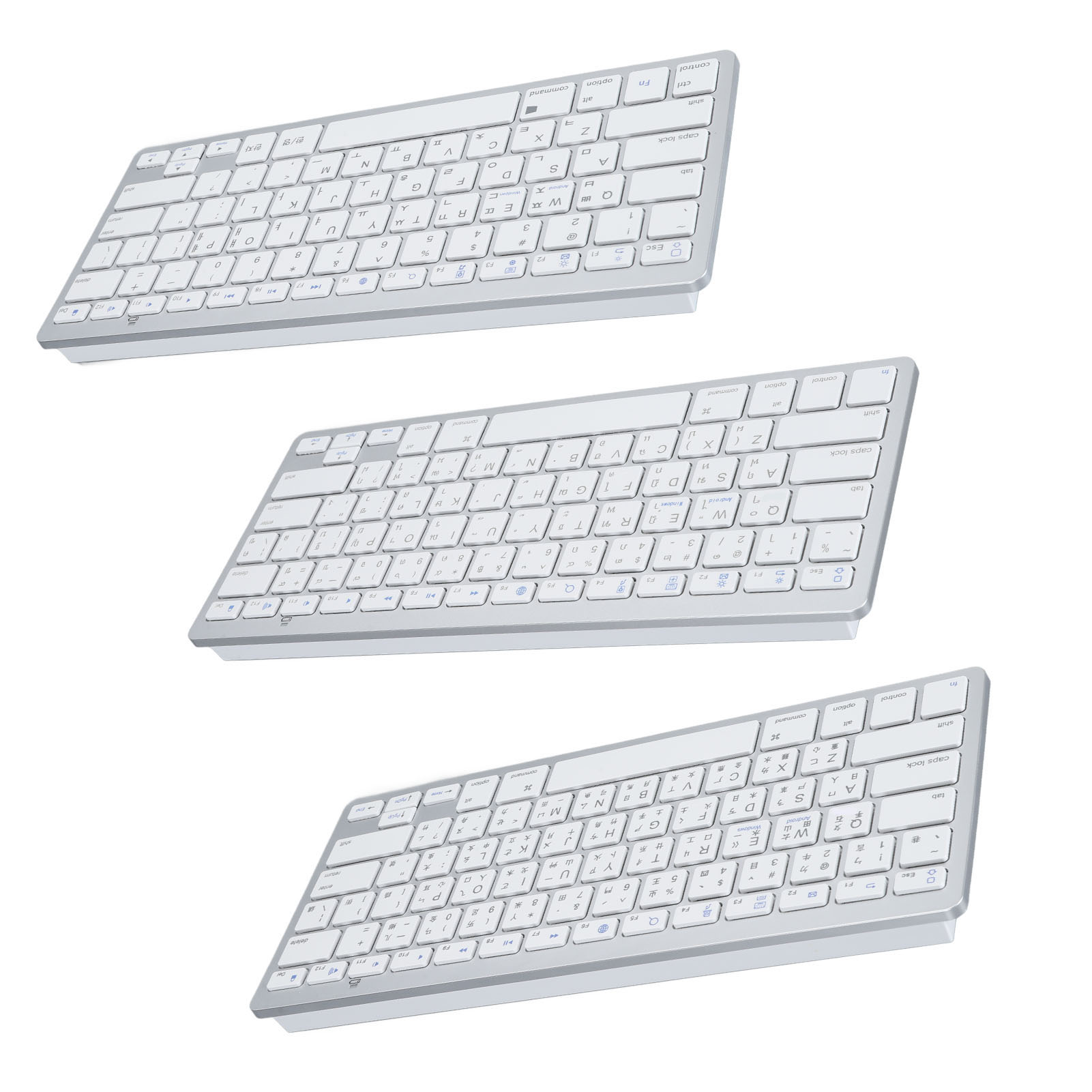 BT Keyboard Bilingual Super Slim Scissor Switch Wireless Keyboard For PC Lap - Picture 29 of 32