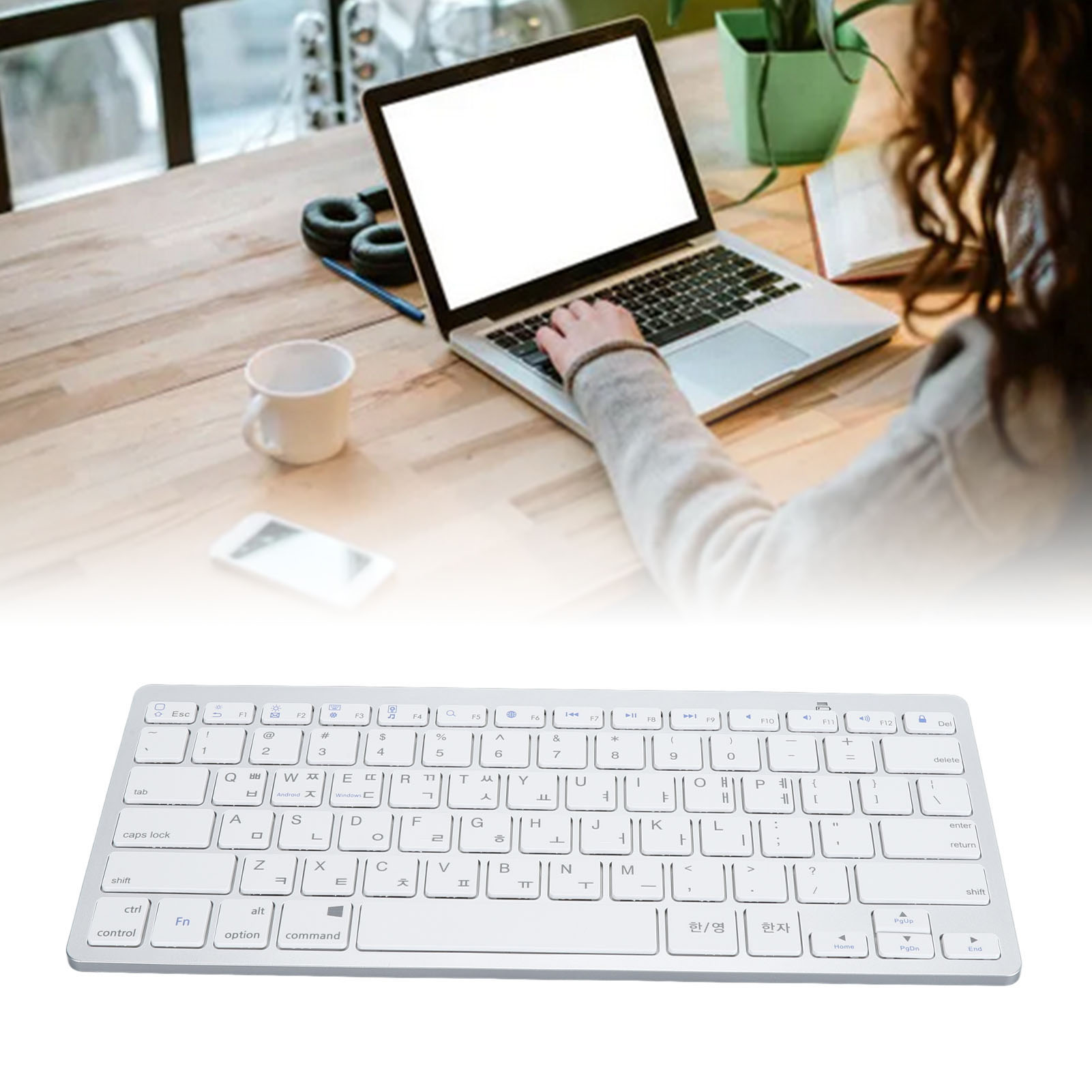 BT Keyboard Bilingual Super Slim Scissor Switch Wireless Keyboard For PC Lap New - Picture 13 of 21