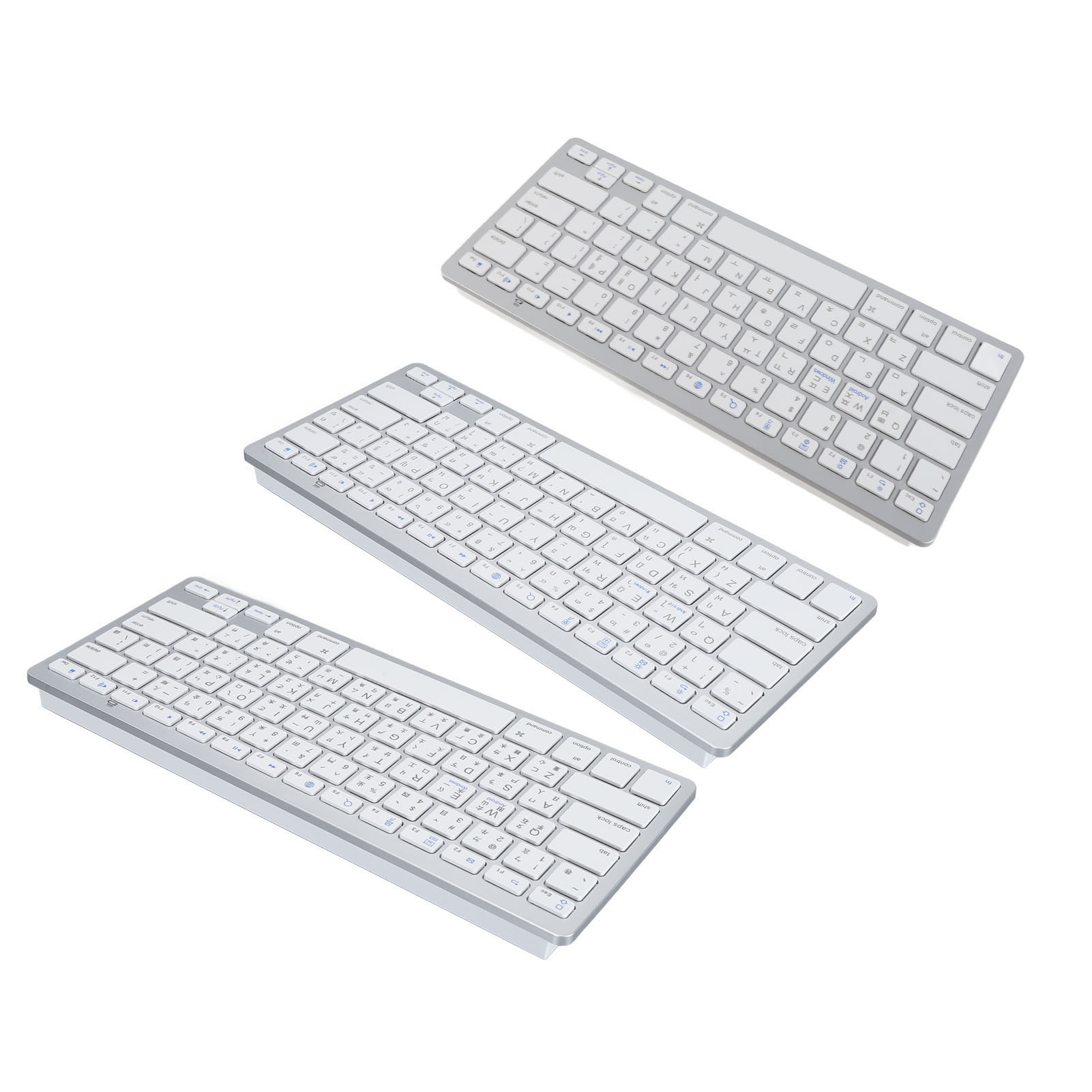 BT Keyboard Bilingual Super Slim Scissor Switch Wireless Keyboard For PC Lapt FY - Bild 28 von 31